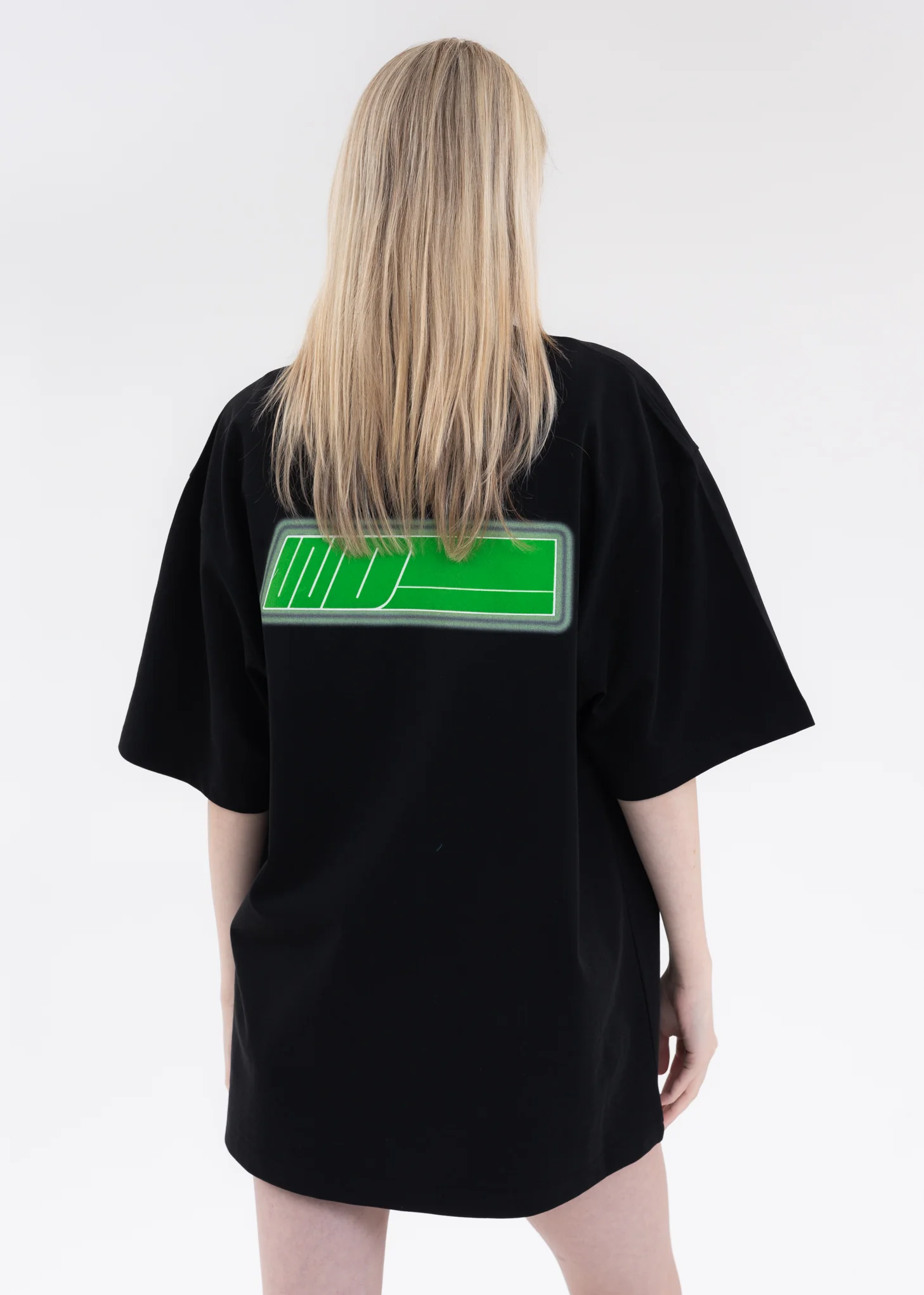 BLACK WE11DONE DOUBLE LOGO T-SHIRT - Image 2