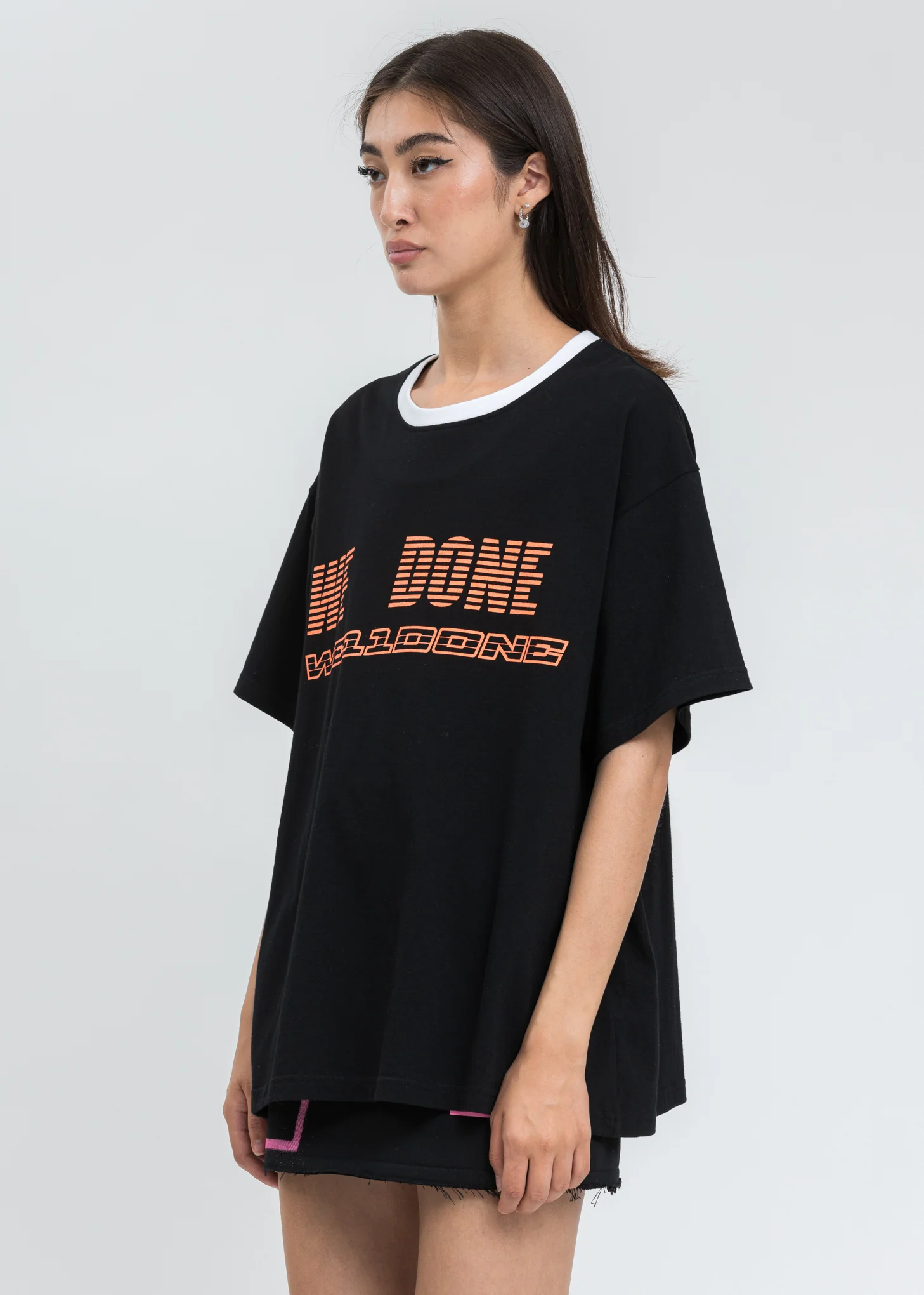 Black WE11DONE Double Logo T-Shirt - Image 3