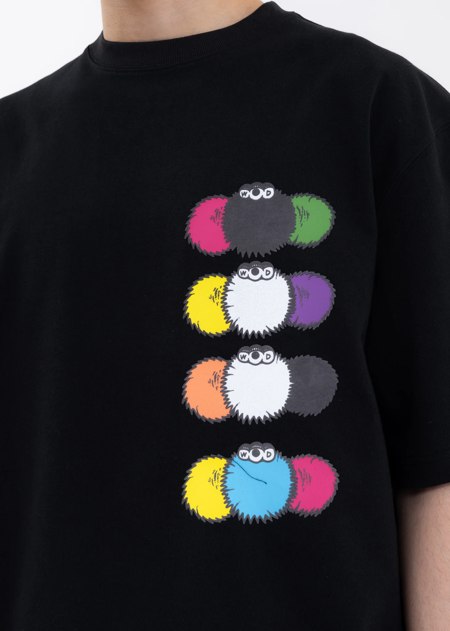 BLACK WE11DONE DUST DOUBLE LOGO T-SHIRT - Image 4
