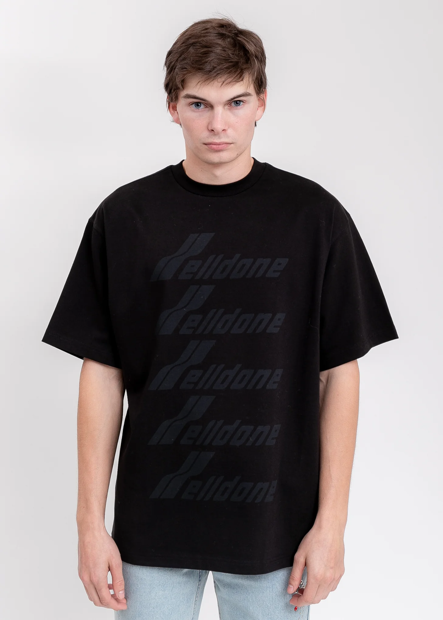 Black WE11DONE Front Logo T-Shirt