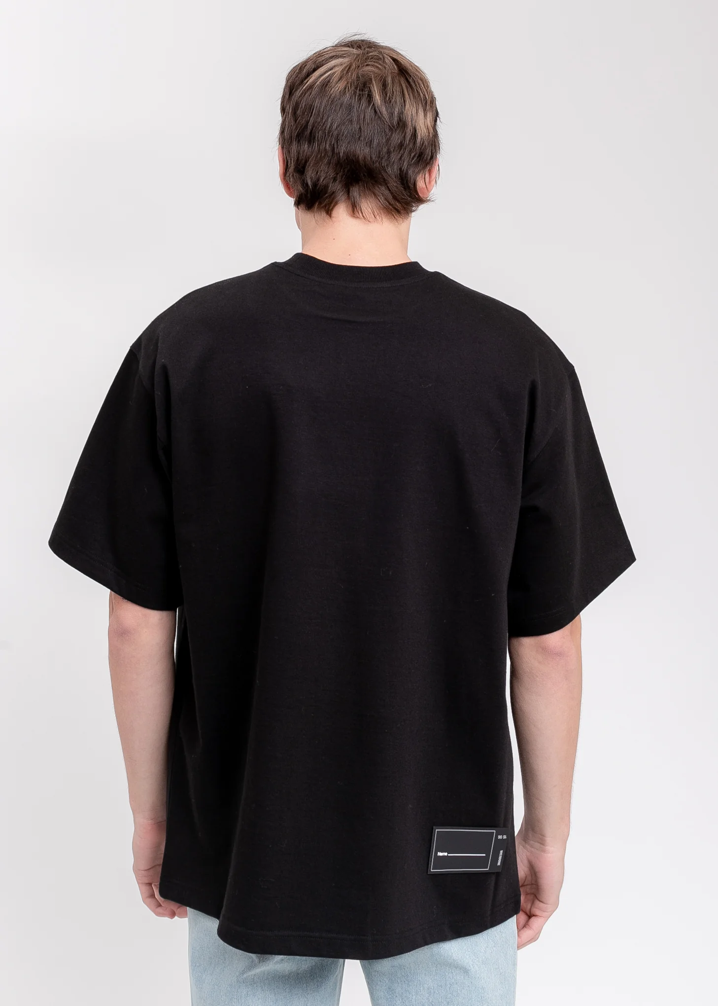 Black WE11DONE Front Logo T-Shirt - Image 2