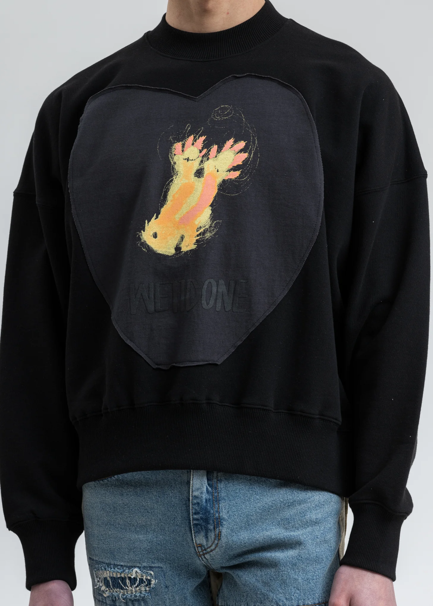 Black We11done Graffiti Patch Sweatshirt - Image 2
