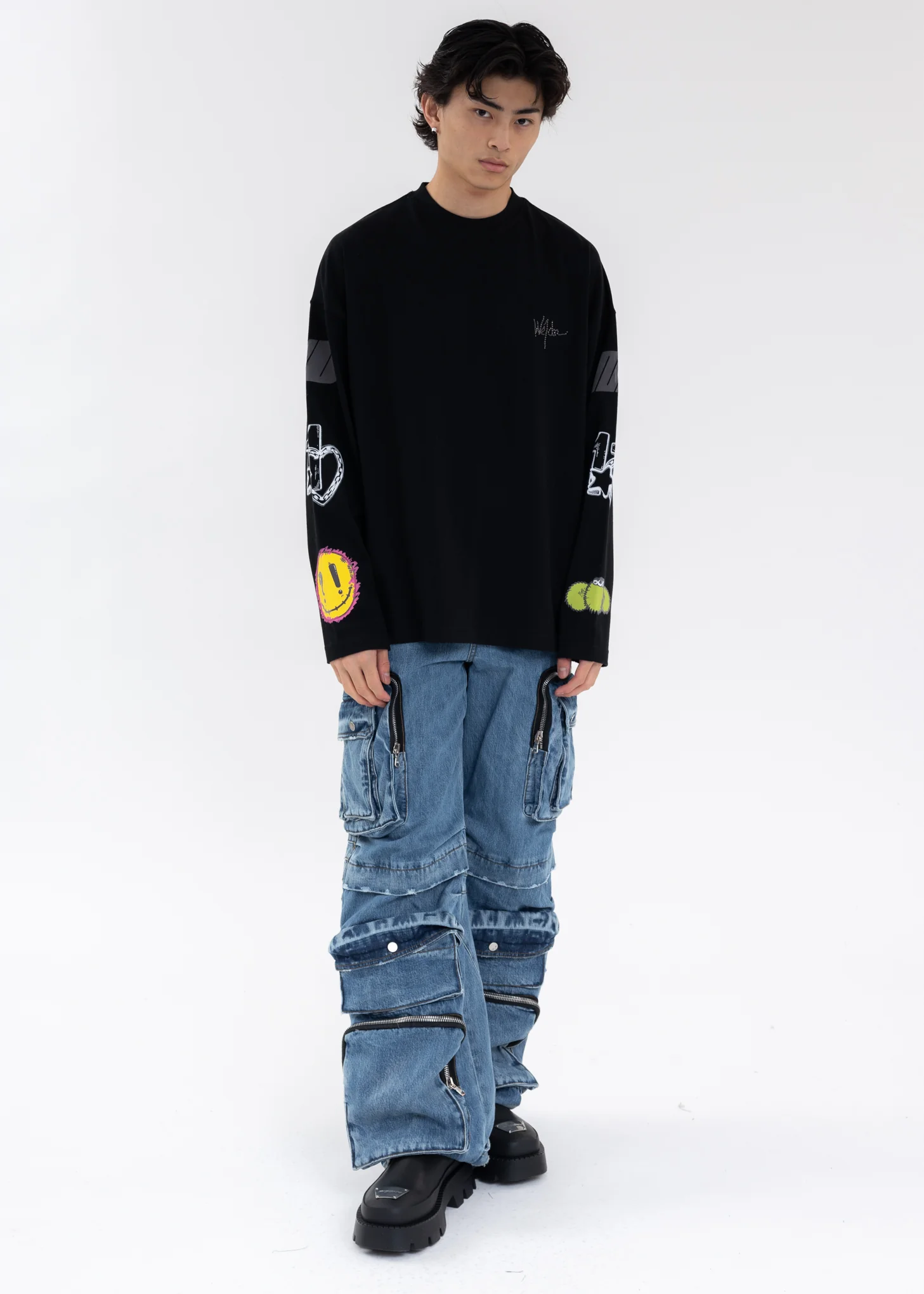 BLACK WE11DONE HEART LONG-SLEEVED T-SHIRT - Image 6