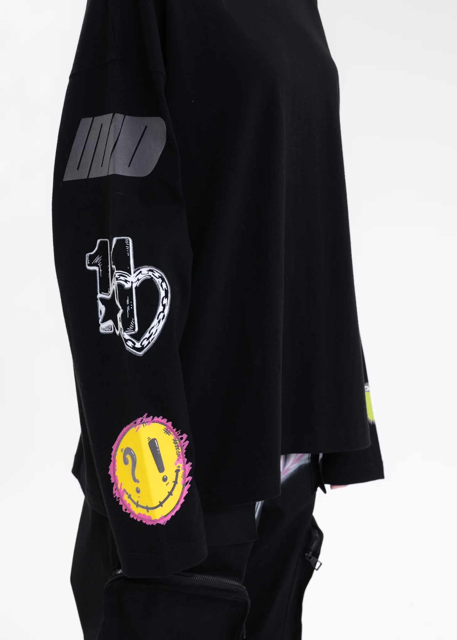 BLACK WE11DONE HEART LONG-SLEEVED T-SHIRT - Image 3