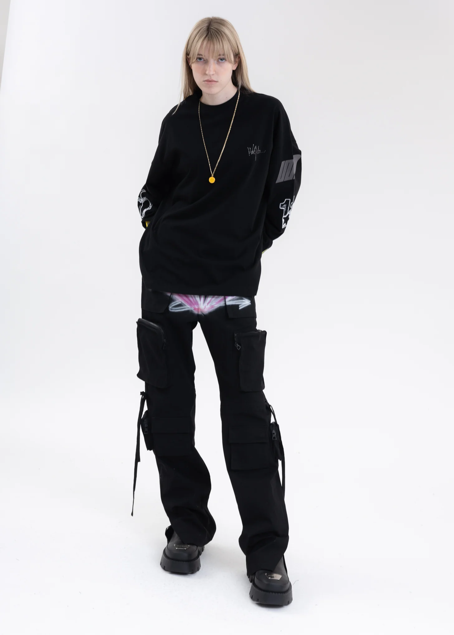 BLACK WE11DONE HEART LONG-SLEEVED T-SHIRT - Image 6