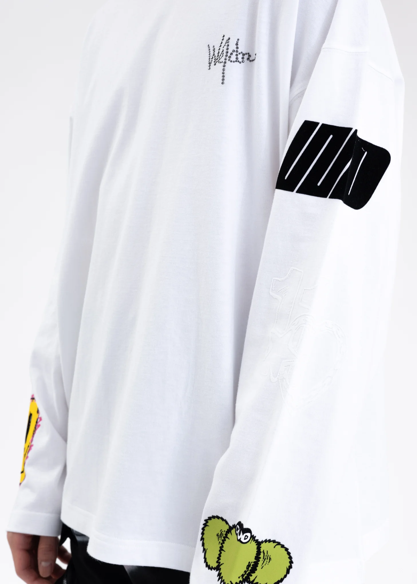 WHITE WE11DONE HEART LONG-SLEEVED T-SHIRT - Image 5