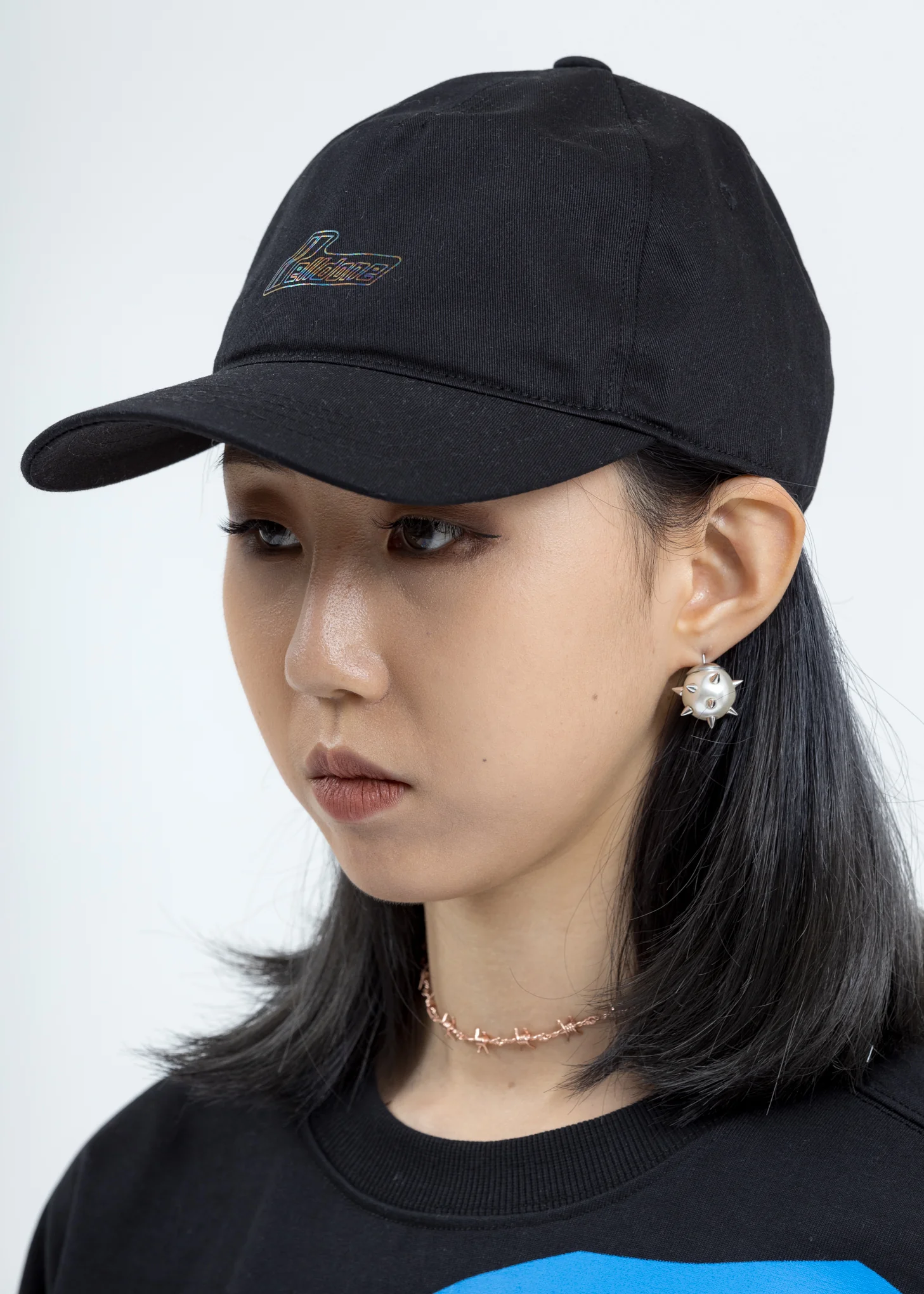 Black WE11DONE Iridescent Logo Cap - Image 2