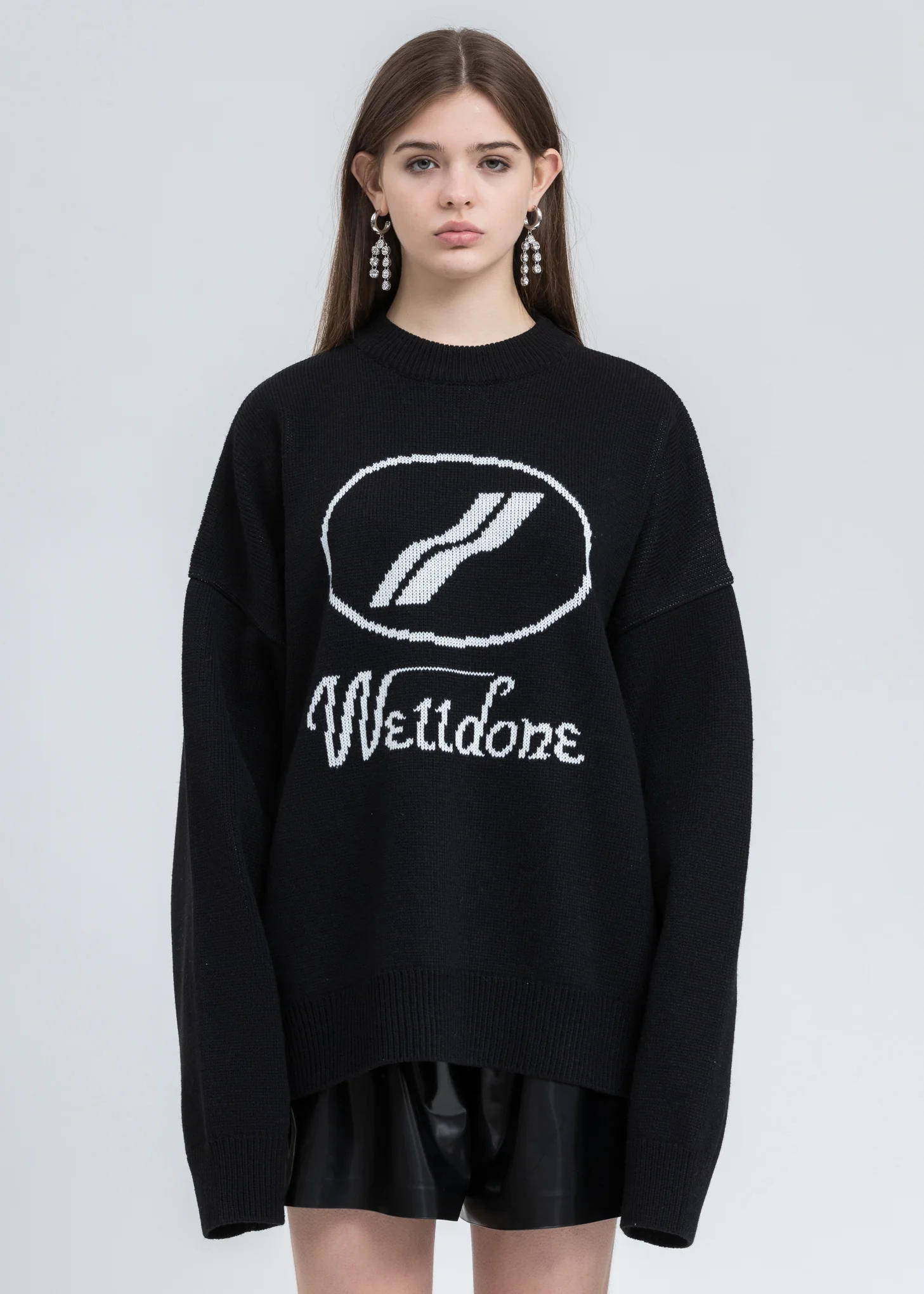 Black WE11DONE Jacquard Sweater