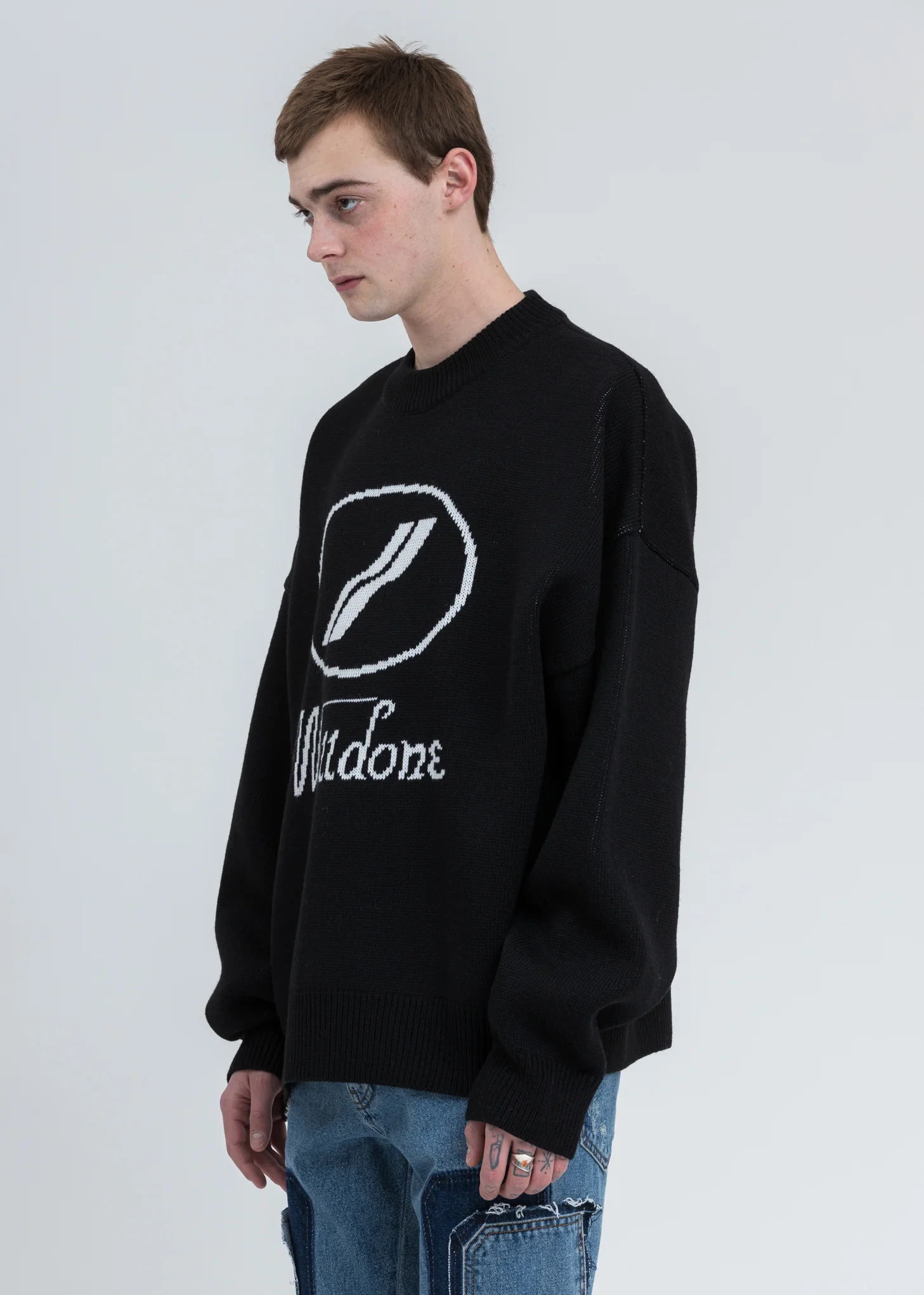 Black WE11DONE Jacquard Sweater - Image 3
