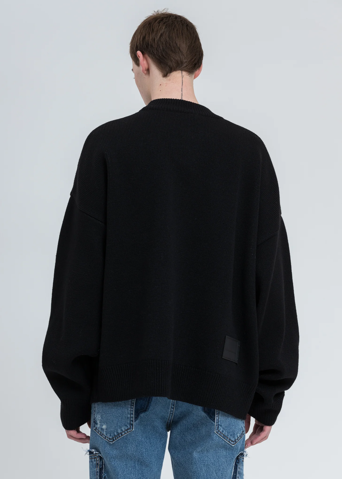 Black WE11DONE Jacquard Sweater - Image 4