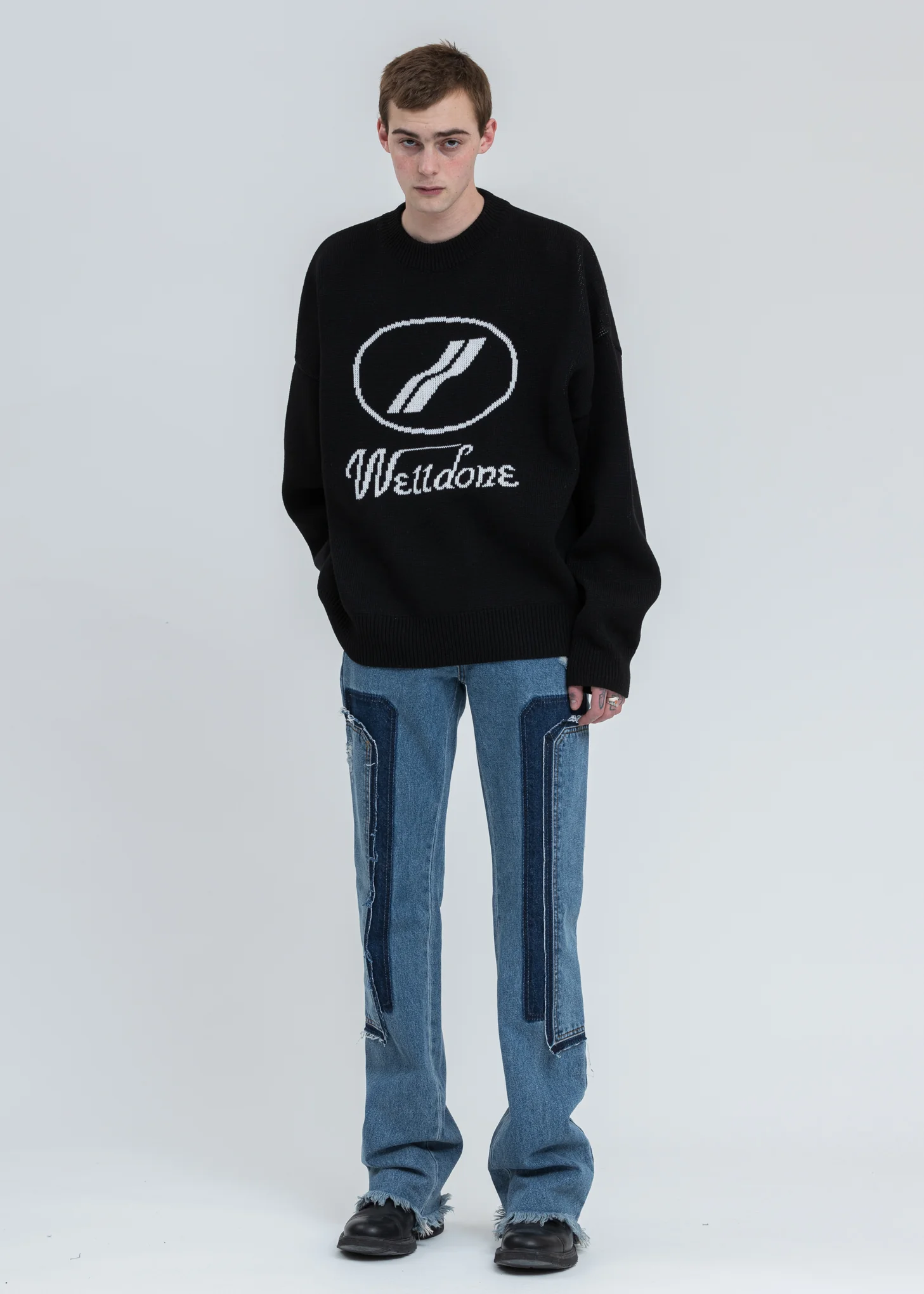 Black WE11DONE Jacquard Sweater - Image 5