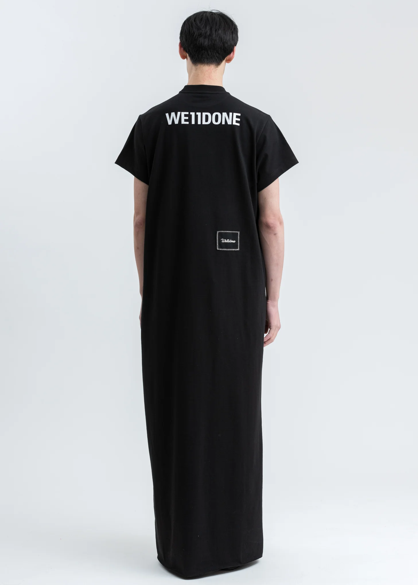 Black We11done Logo Print Long T-Shirt - Image 2