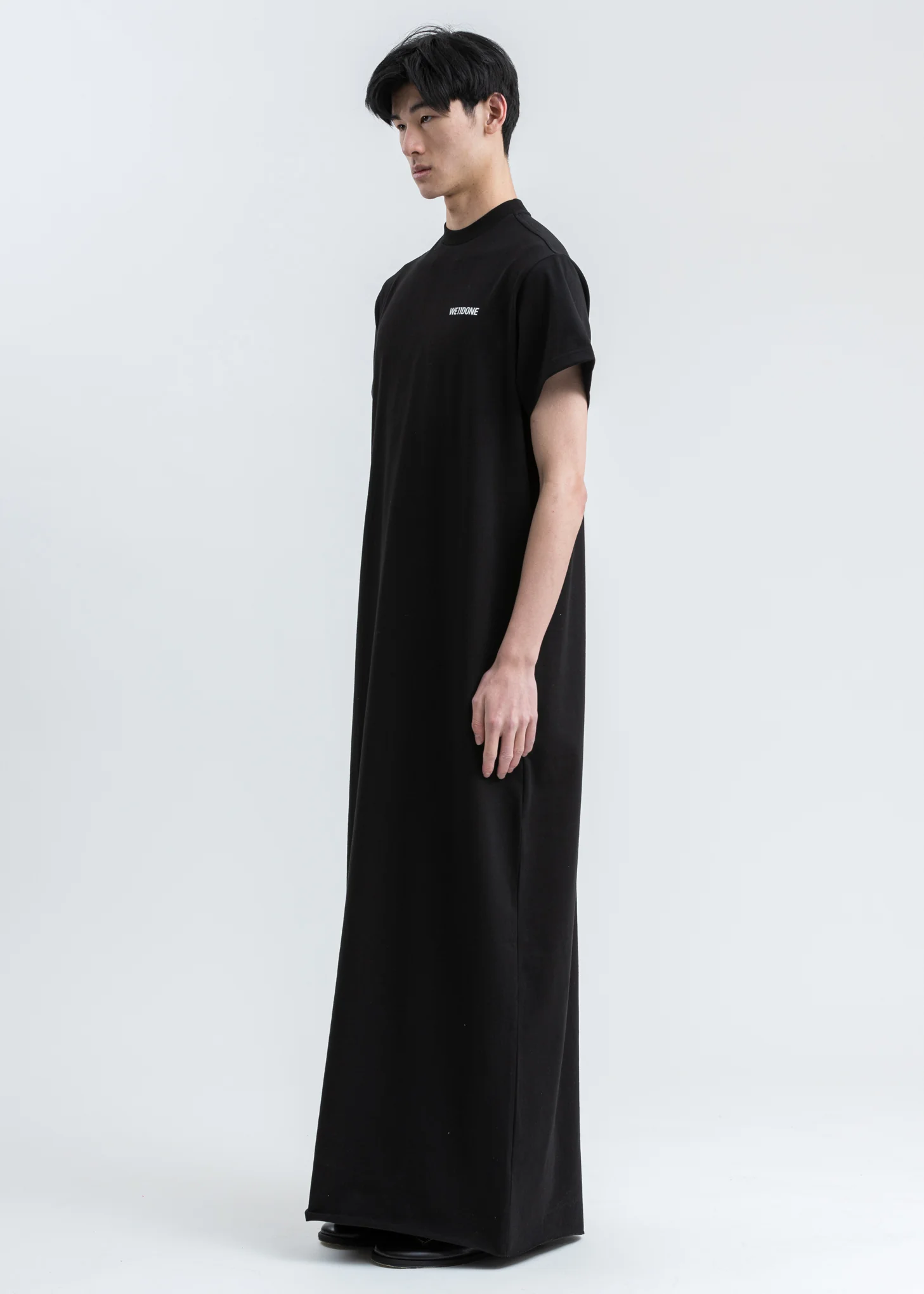 Black We11done Logo Print Long T-Shirt - Image 3