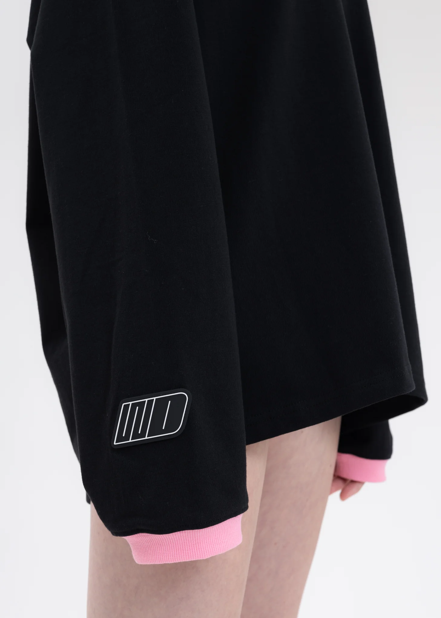 BLACK WE11DONE LOGO RINGER LONG-SLEEVED T-SHIRT - Image 2