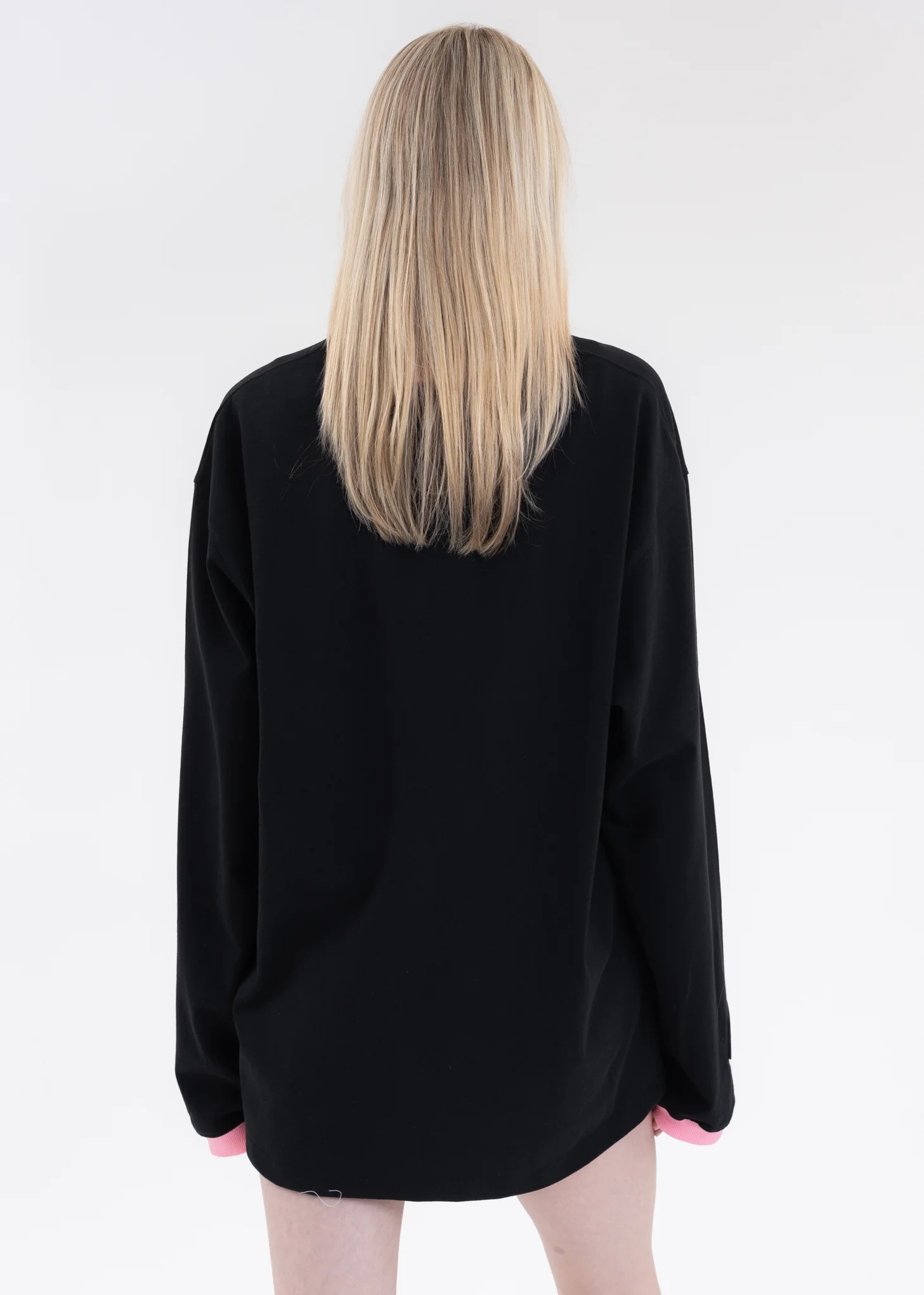 BLACK WE11DONE LOGO RINGER LONG-SLEEVED T-SHIRT - Image 4