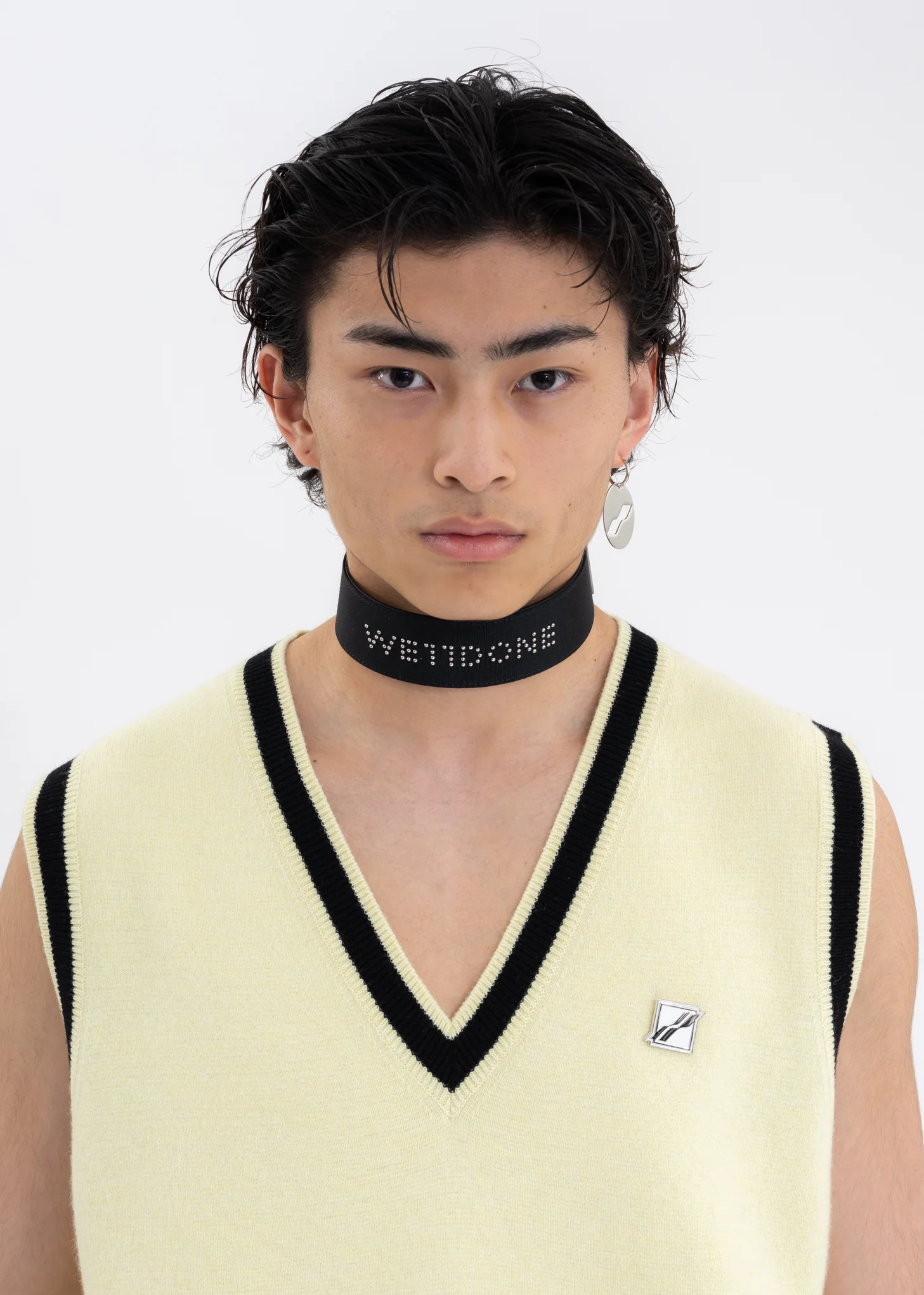 BLACK WE11DONE LOGO STRAP LARGE CHOKER - Image 2