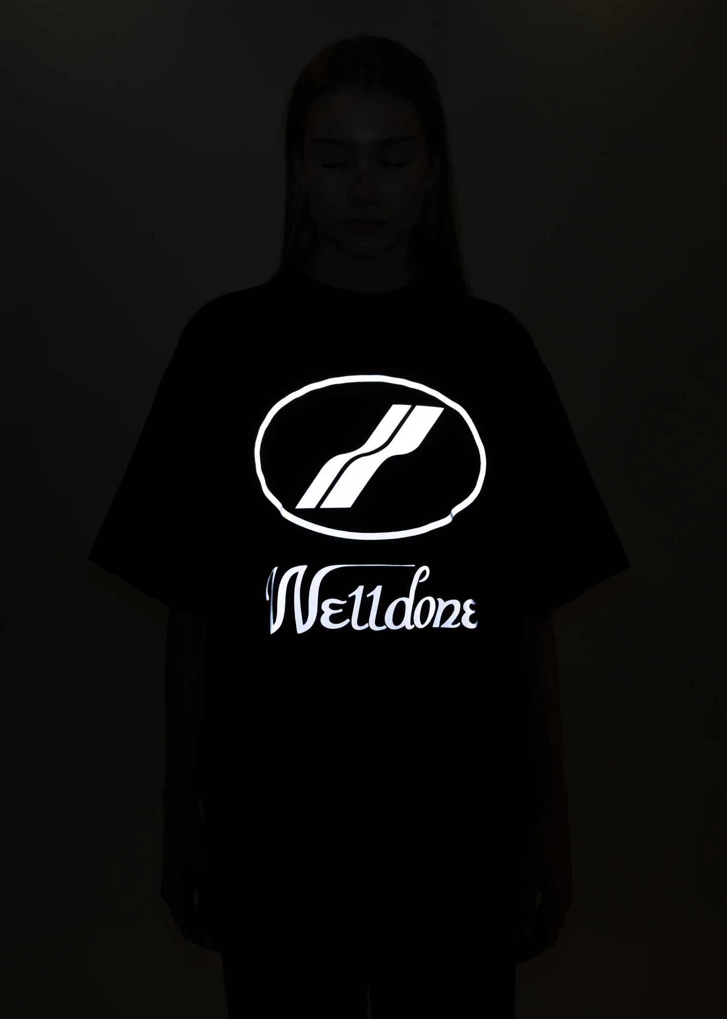 BLACK WE11DONE LOGO T-SHIRT - Reflective - Image 2