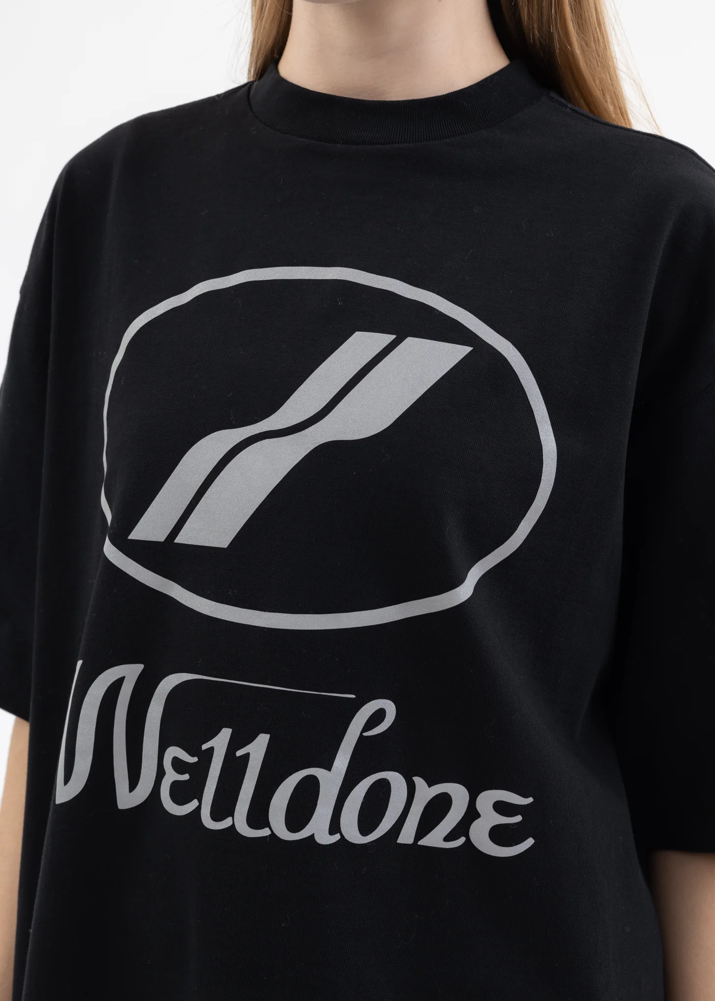 BLACK WE11DONE LOGO T-SHIRT - Reflective - Image 6