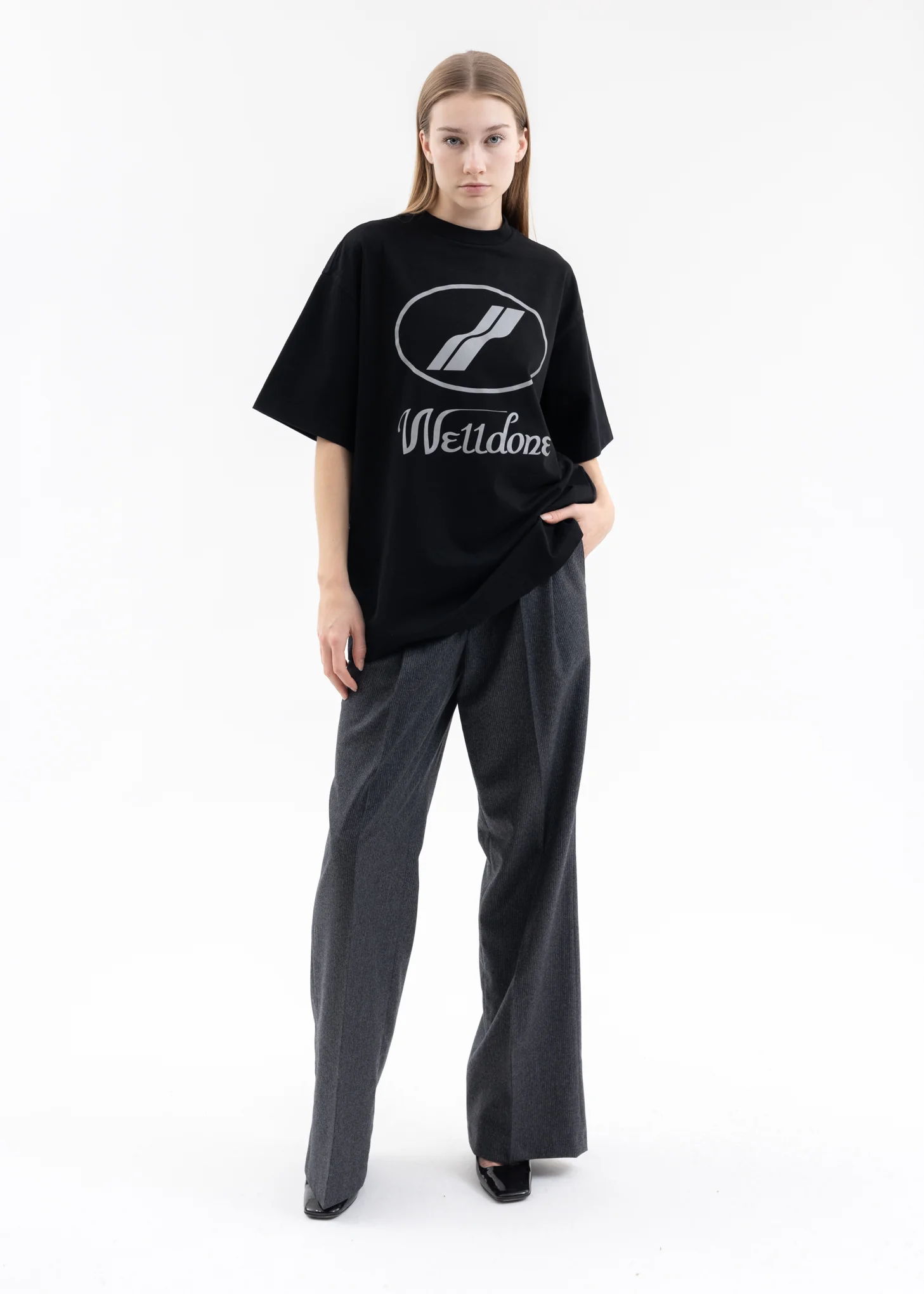BLACK WE11DONE LOGO T-SHIRT - Reflective - Image 7