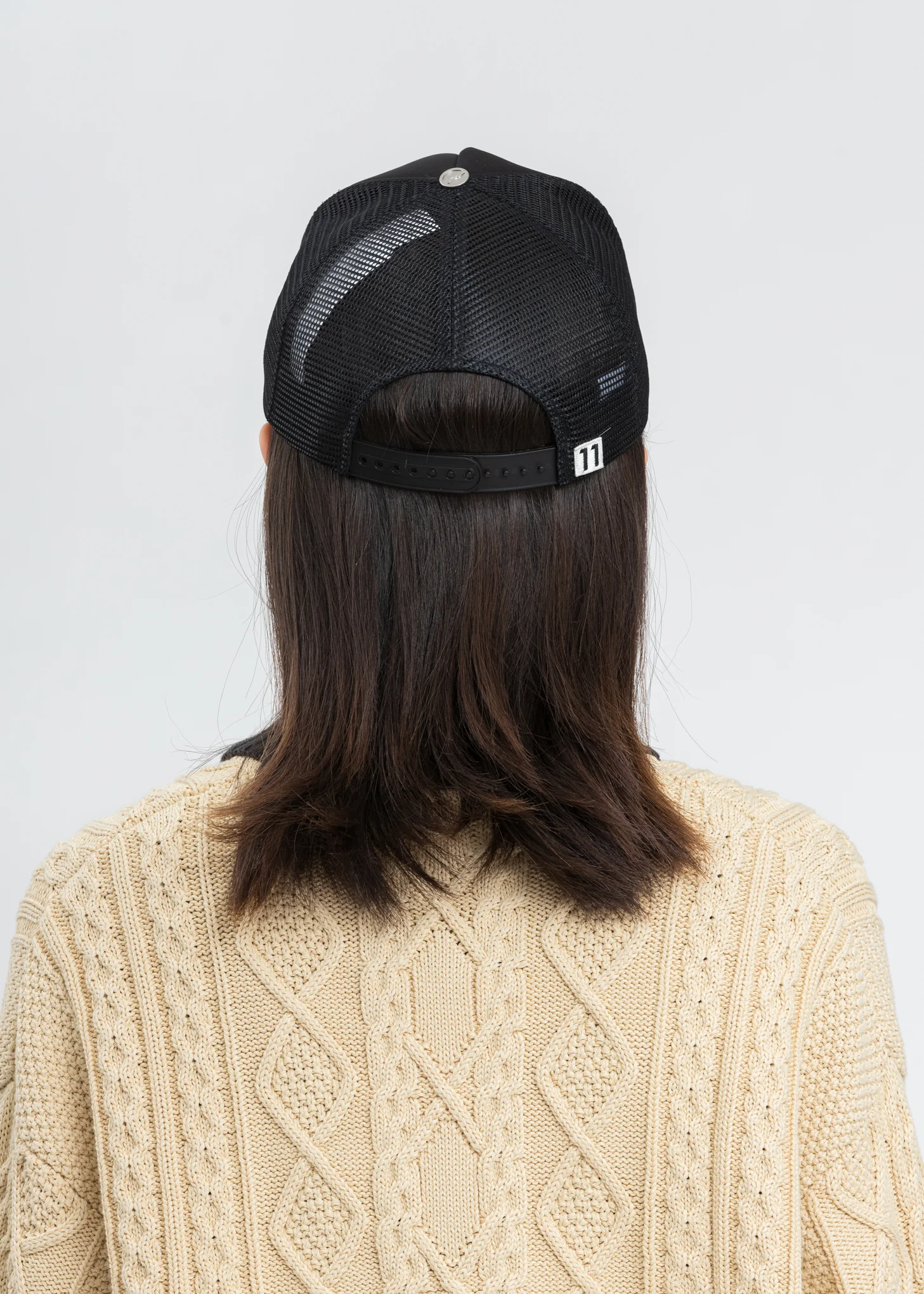 Black WE11DONE Logo Trucker Mesh Cap - Image 3