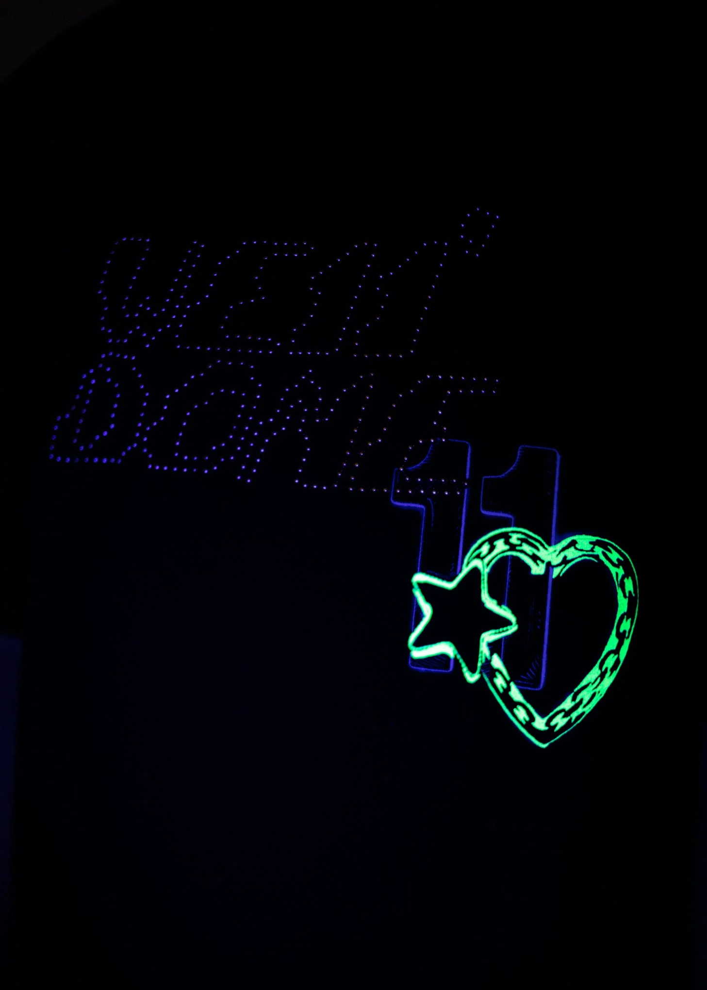 BLACK WE11DONE NEON SIGN SPRAY T-SHIRT - Image 2