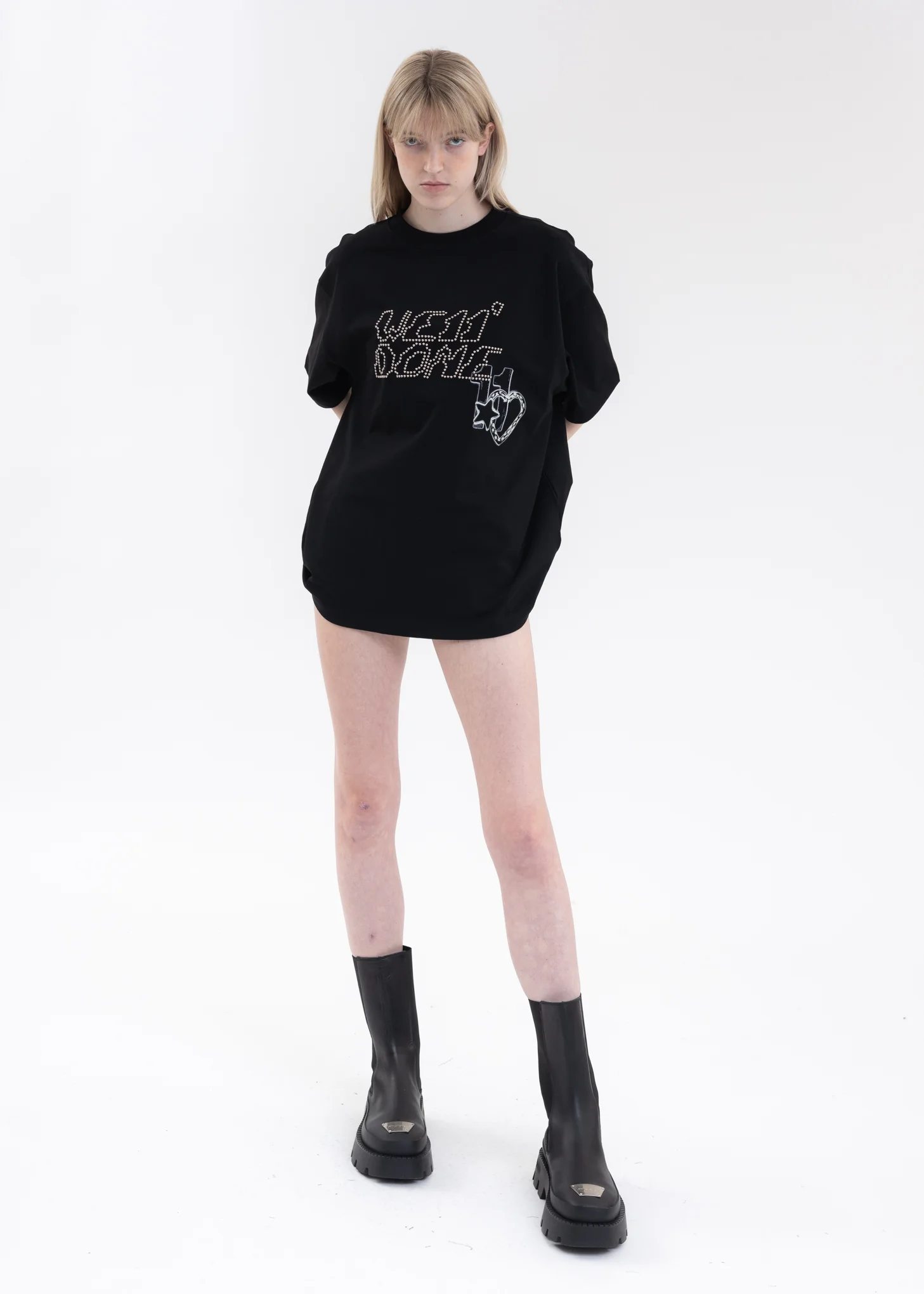 BLACK WE11DONE NEON SIGN SPRAY T-SHIRT - Image 6