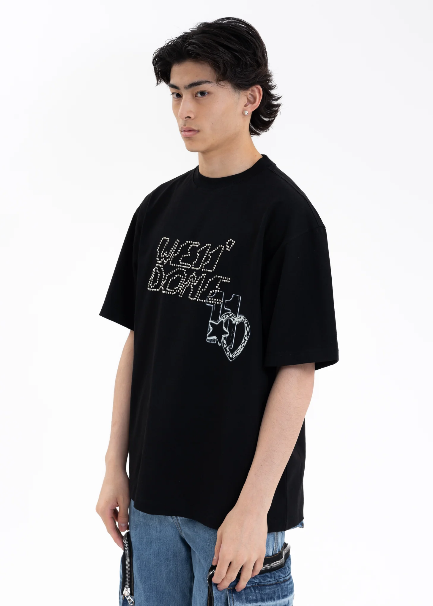 BLACK WE11DONE NEON SIGN SPRAY T-SHIRT - Image 3