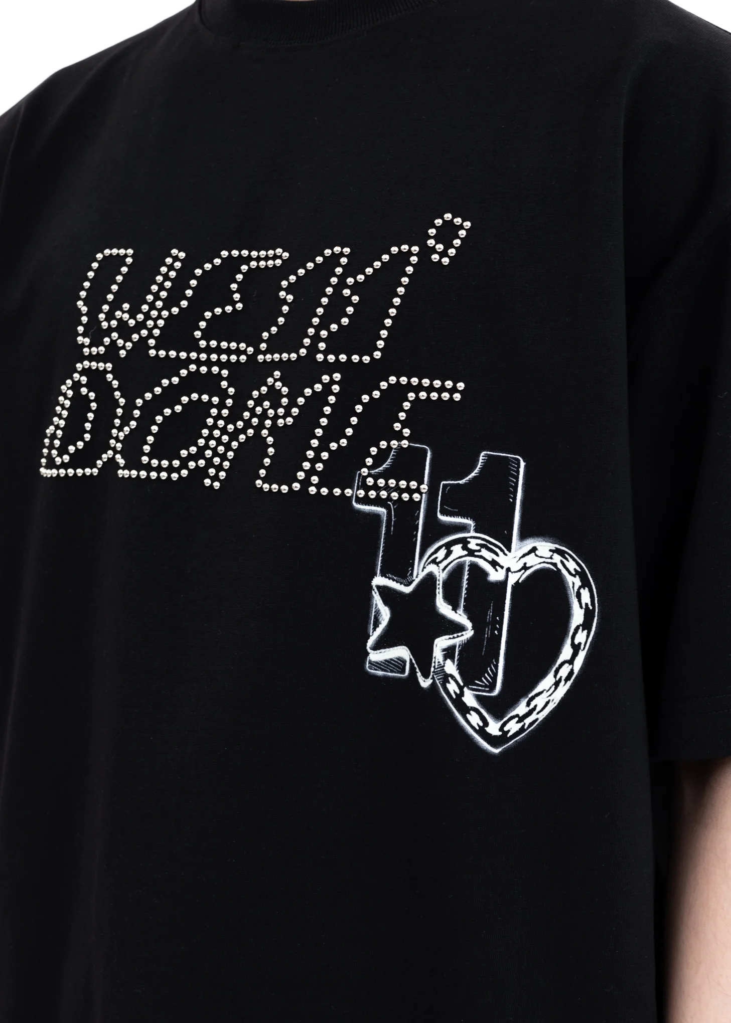 BLACK WE11DONE NEON SIGN SPRAY T-SHIRT - Image 4