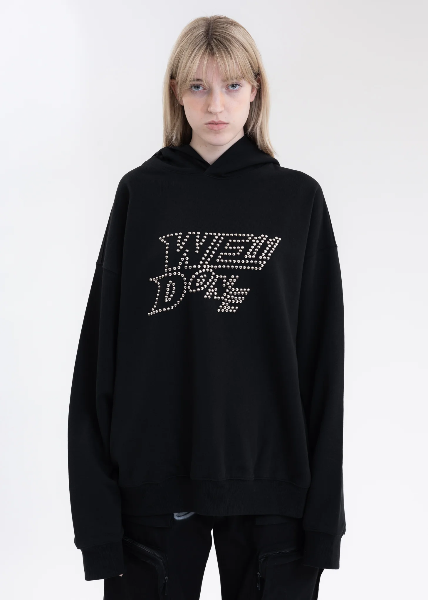 BLACK WE11DONE NEW LOGO HOODIE