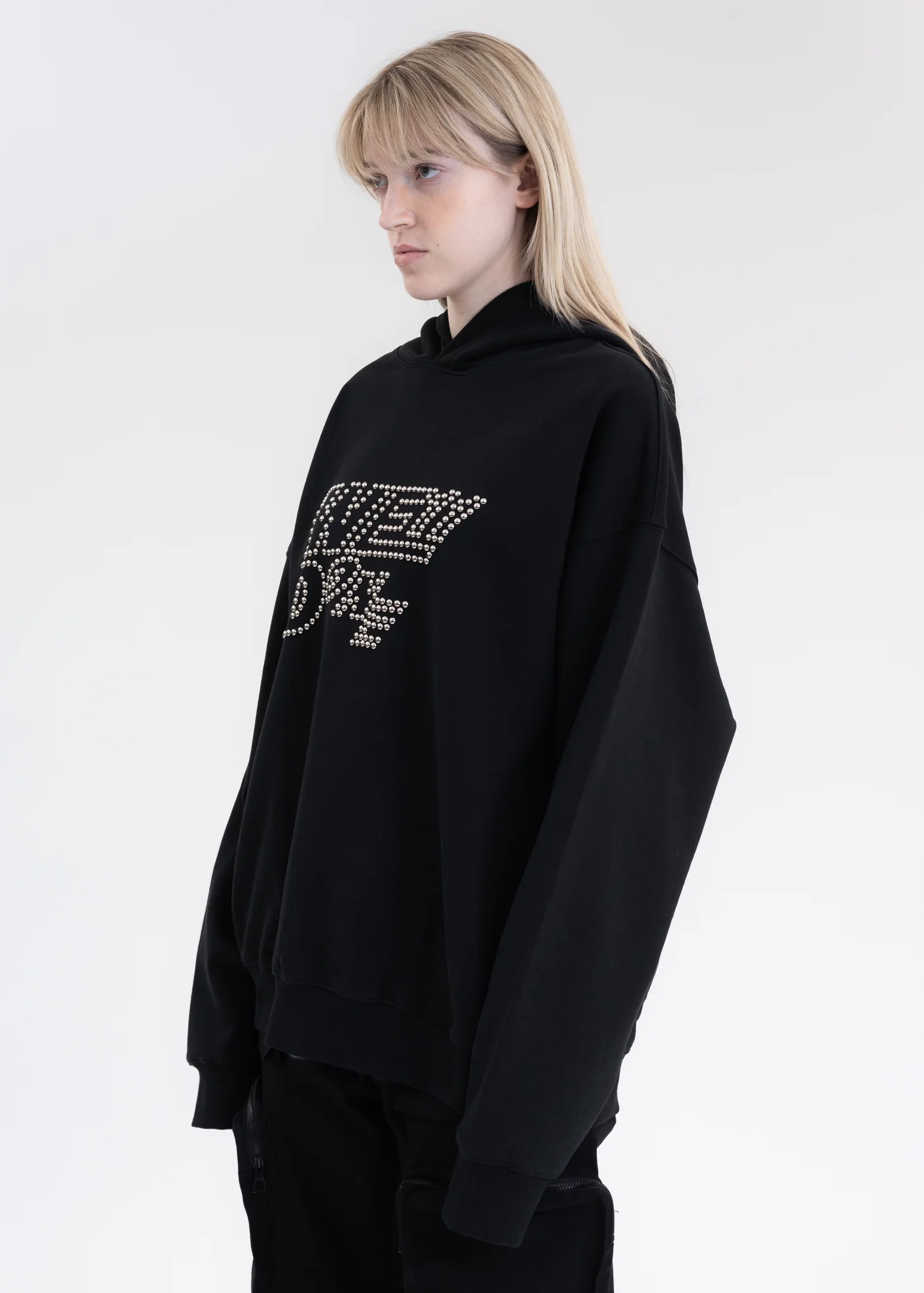 BLACK WE11DONE NEW LOGO HOODIE - Image 3