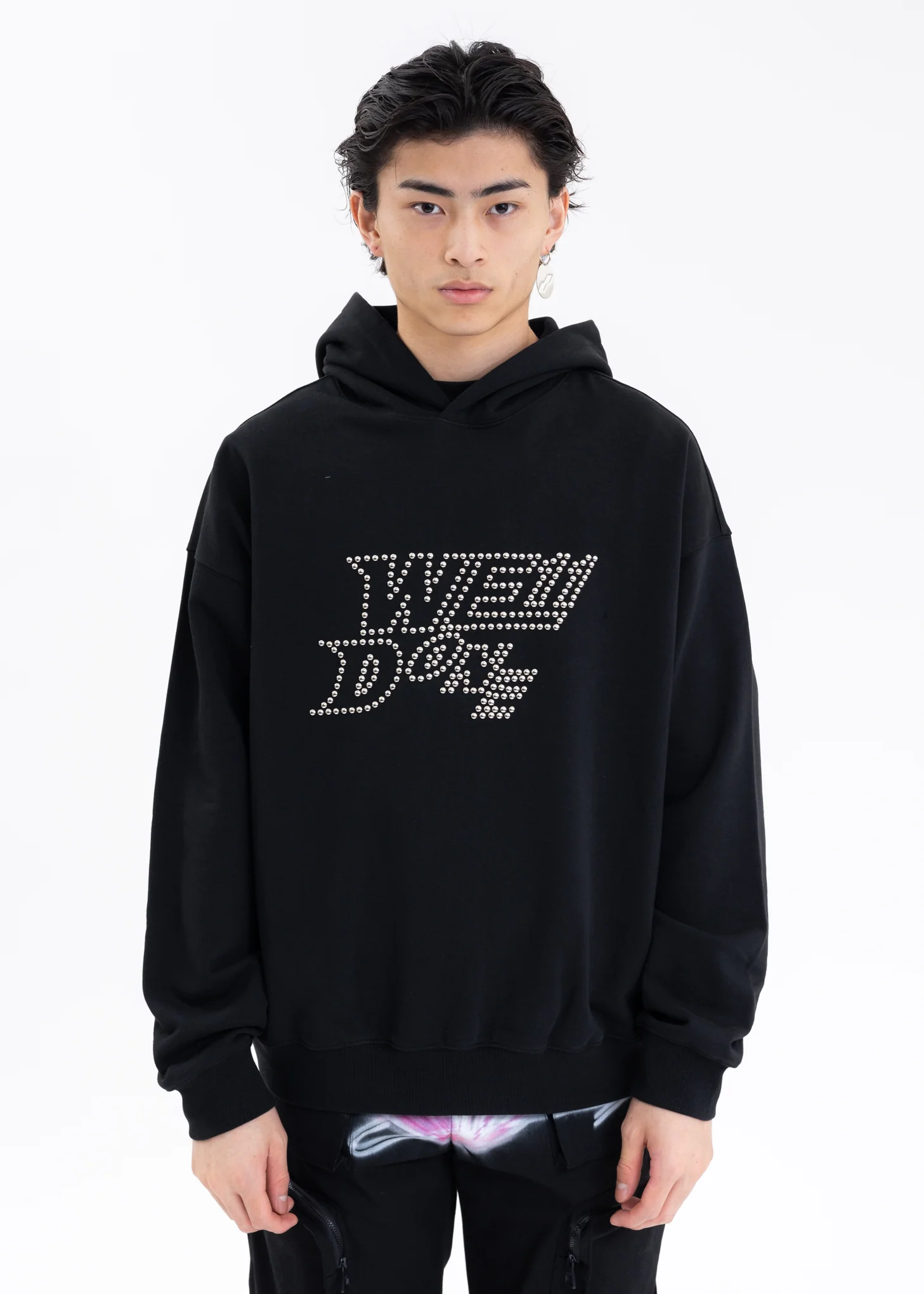 BLACK WE11DONE NEW LOGO HOODIE