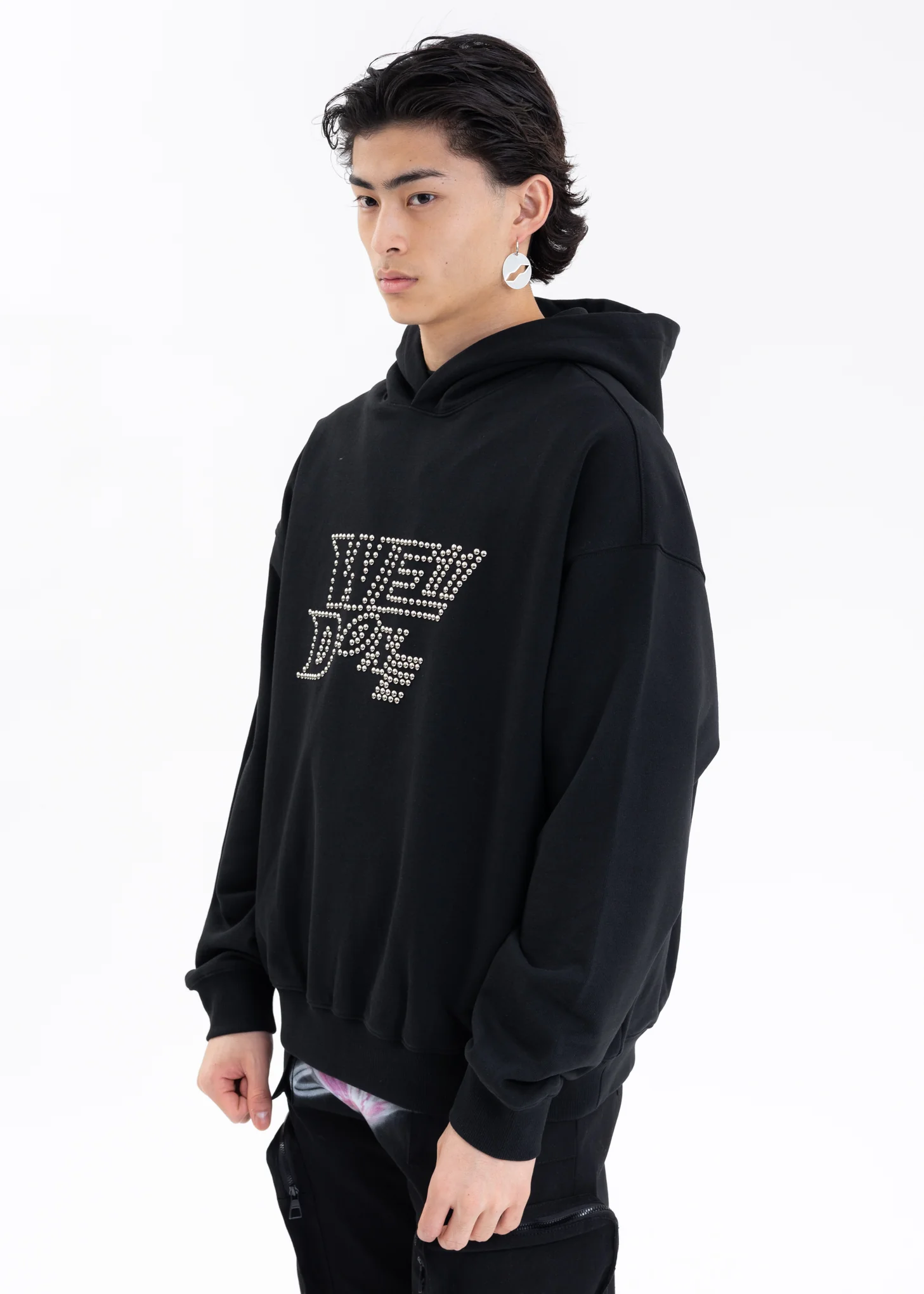 BLACK WE11DONE NEW LOGO HOODIE - Image 2