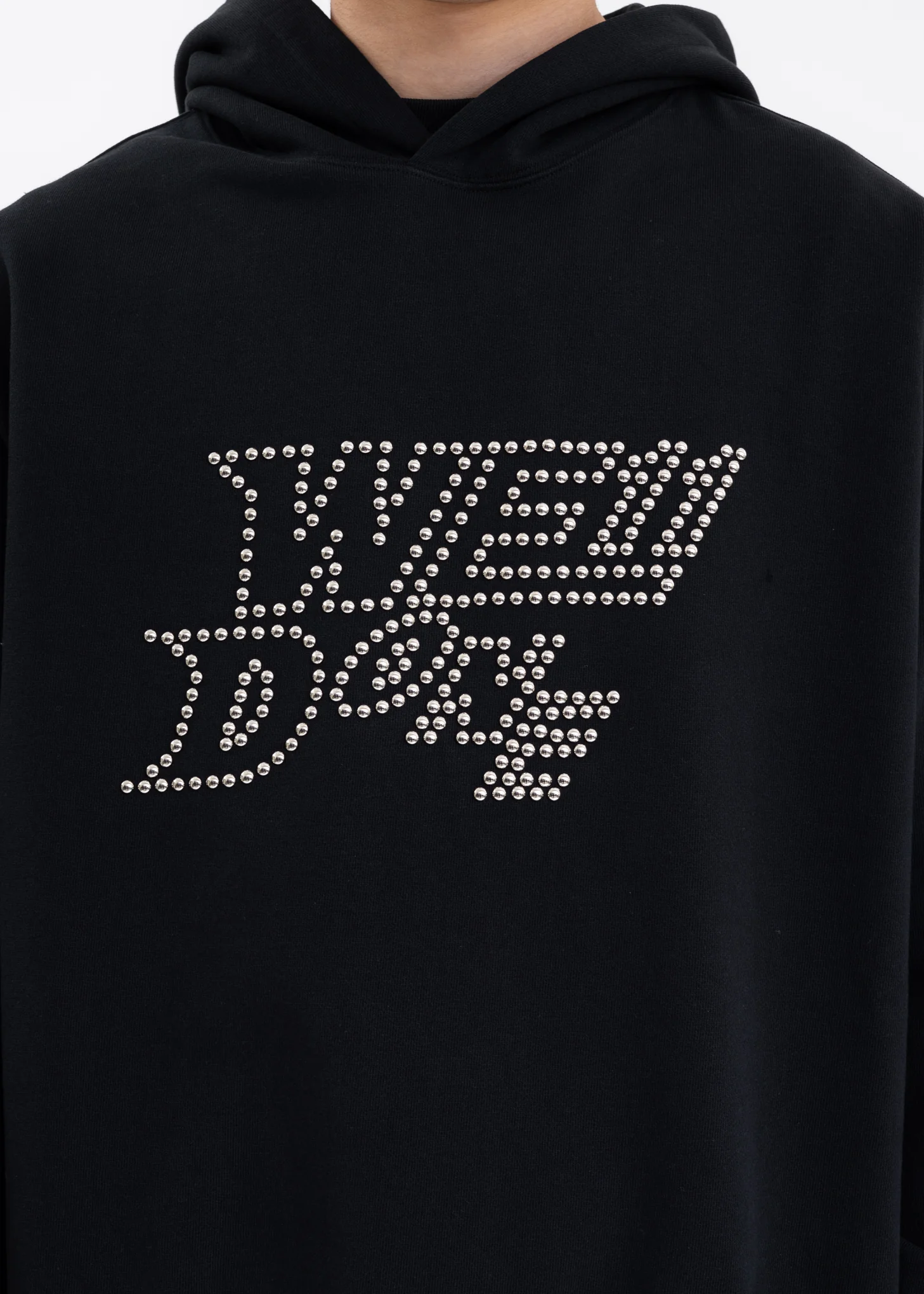 BLACK WE11DONE NEW LOGO HOODIE - Image 4