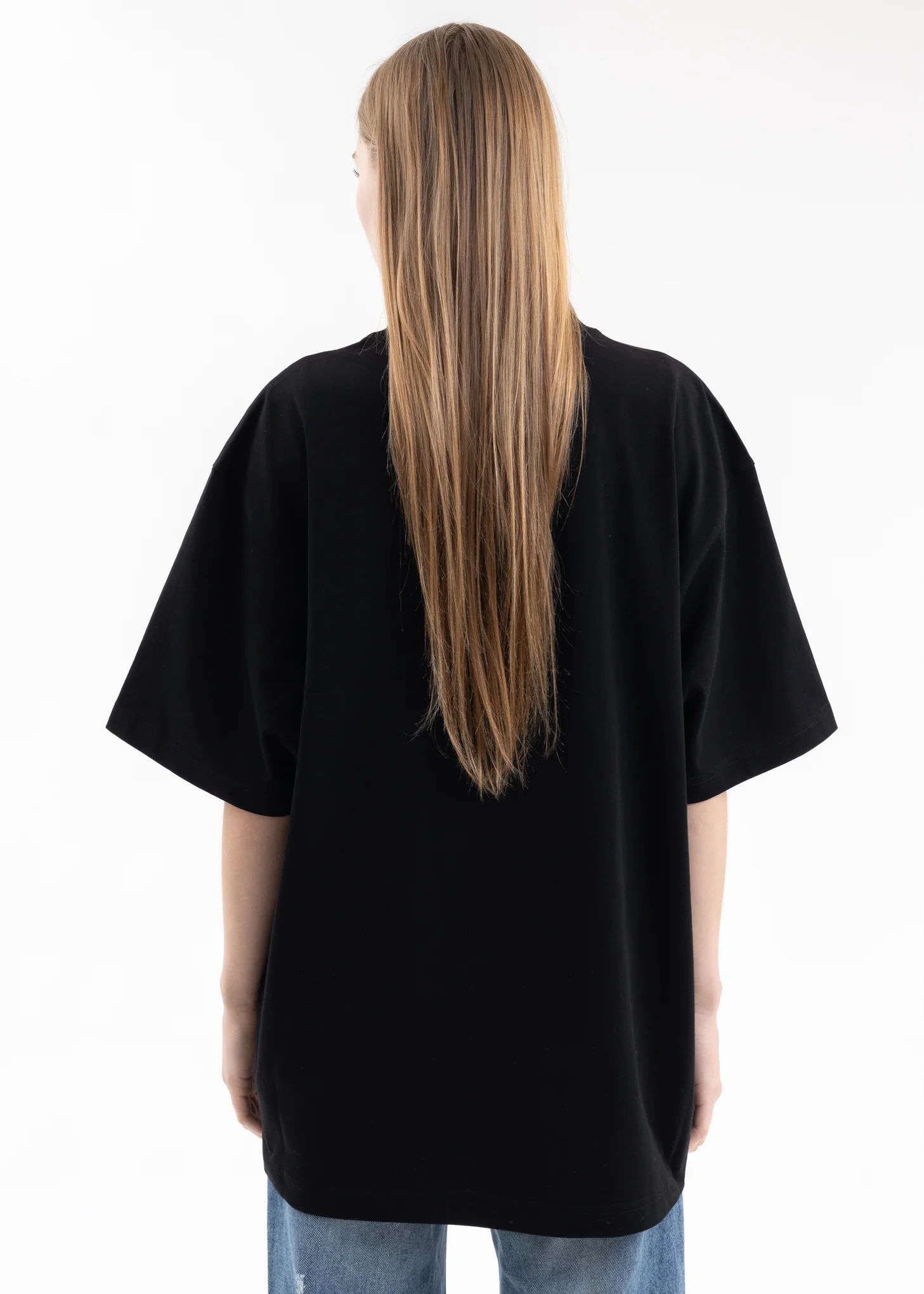 BLACK WE11DONE PATCHED MIRROR LOGO T-SHIRT - Image 4