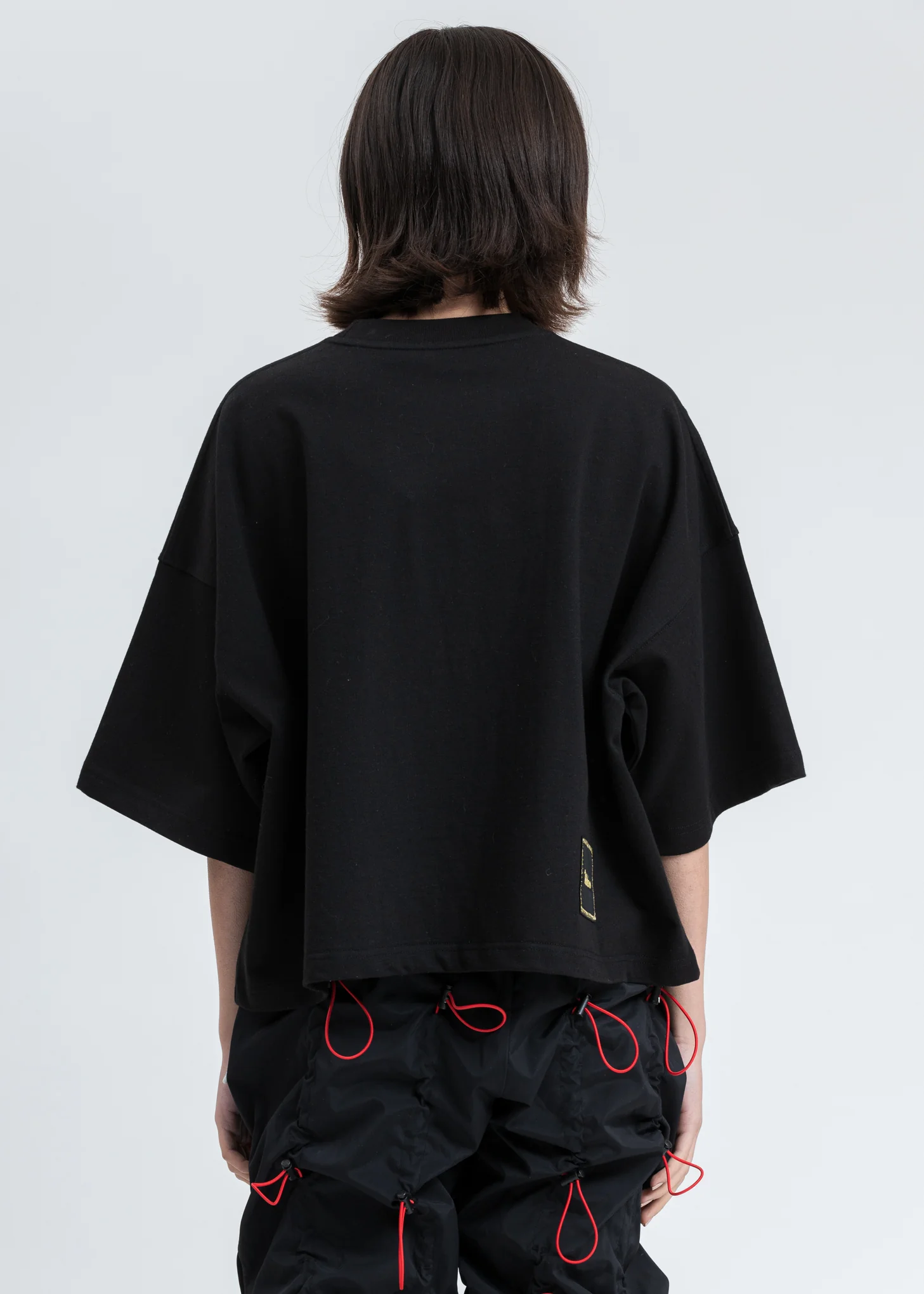 Black We11done Print Cropped T-Shirt - Image 3