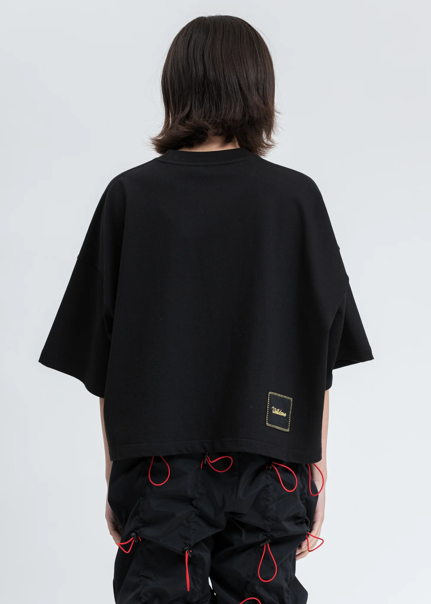 Black We11done Print Cropped T-Shirt - Image 5