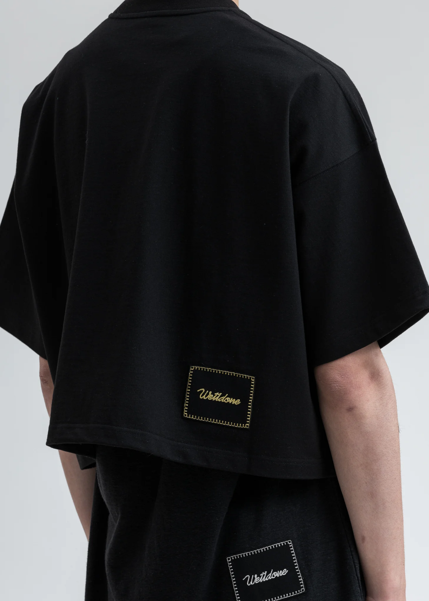 Black We11done Print Cropped T-Shirt - Image 2