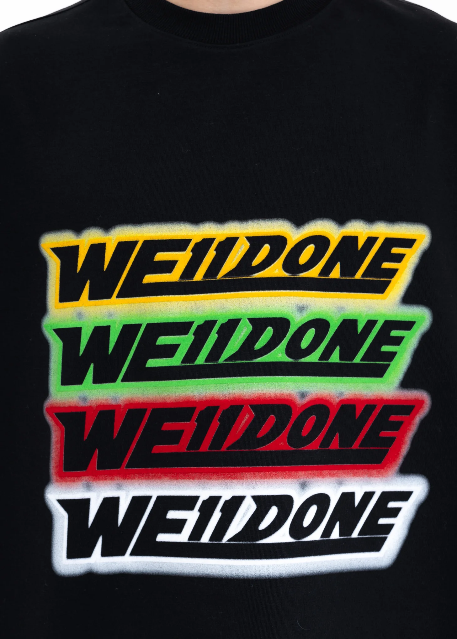 BLACK WE11DONE RAINBOW FRONT LONG-SLEEVED T-SHIRT - Image 4