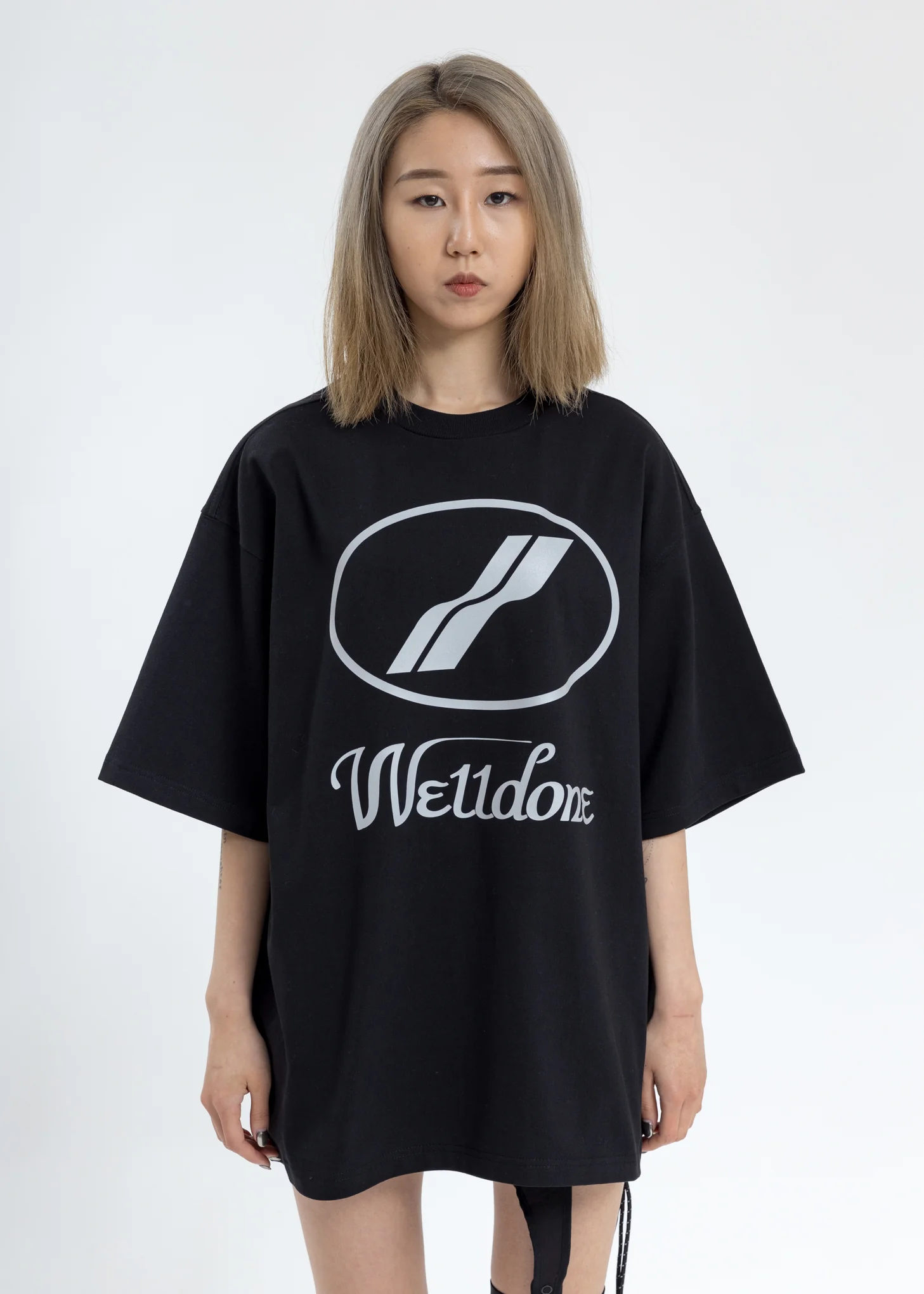 Black WE11DONE Reflective Logo T-Shirt