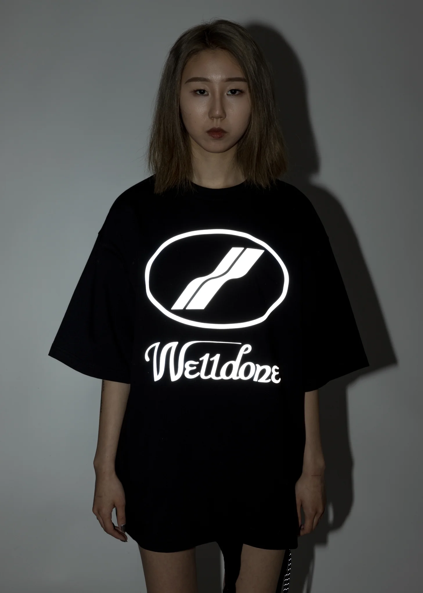 Black WE11DONE Reflective Logo T-Shirt - Image 2