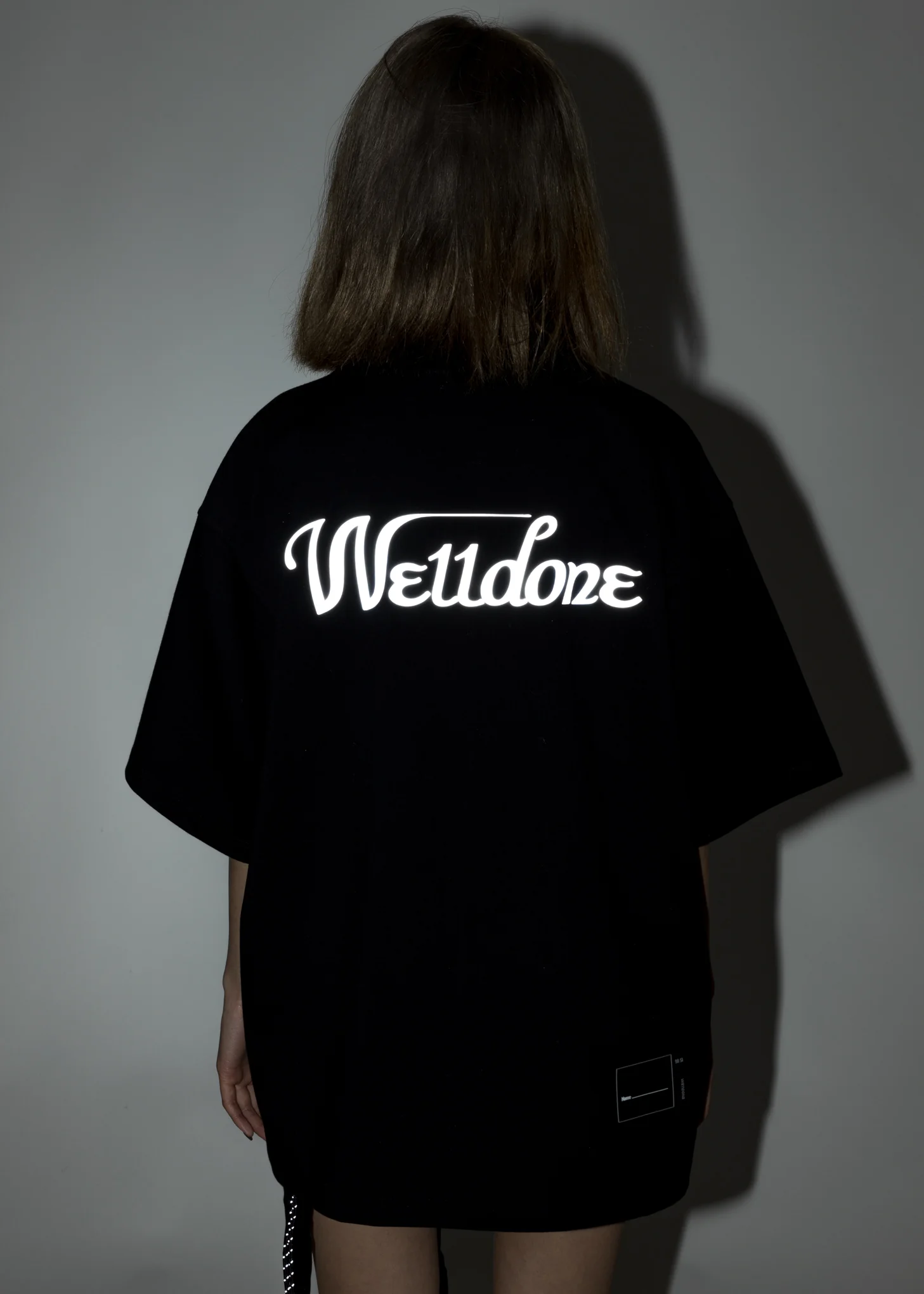 Black WE11DONE Reflective Logo T-Shirt - Image 5