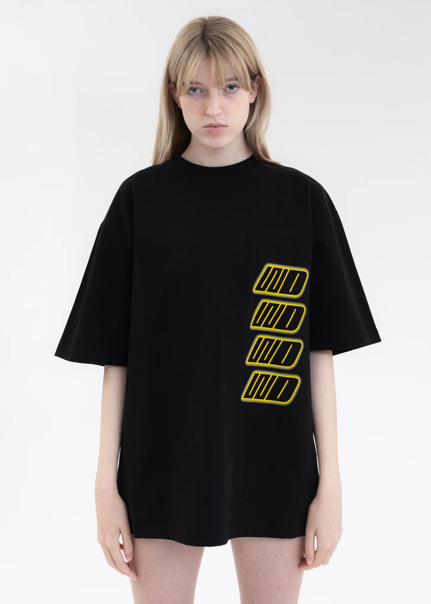 BLACK WE11DONE SIDE FRONT T-SHIRT