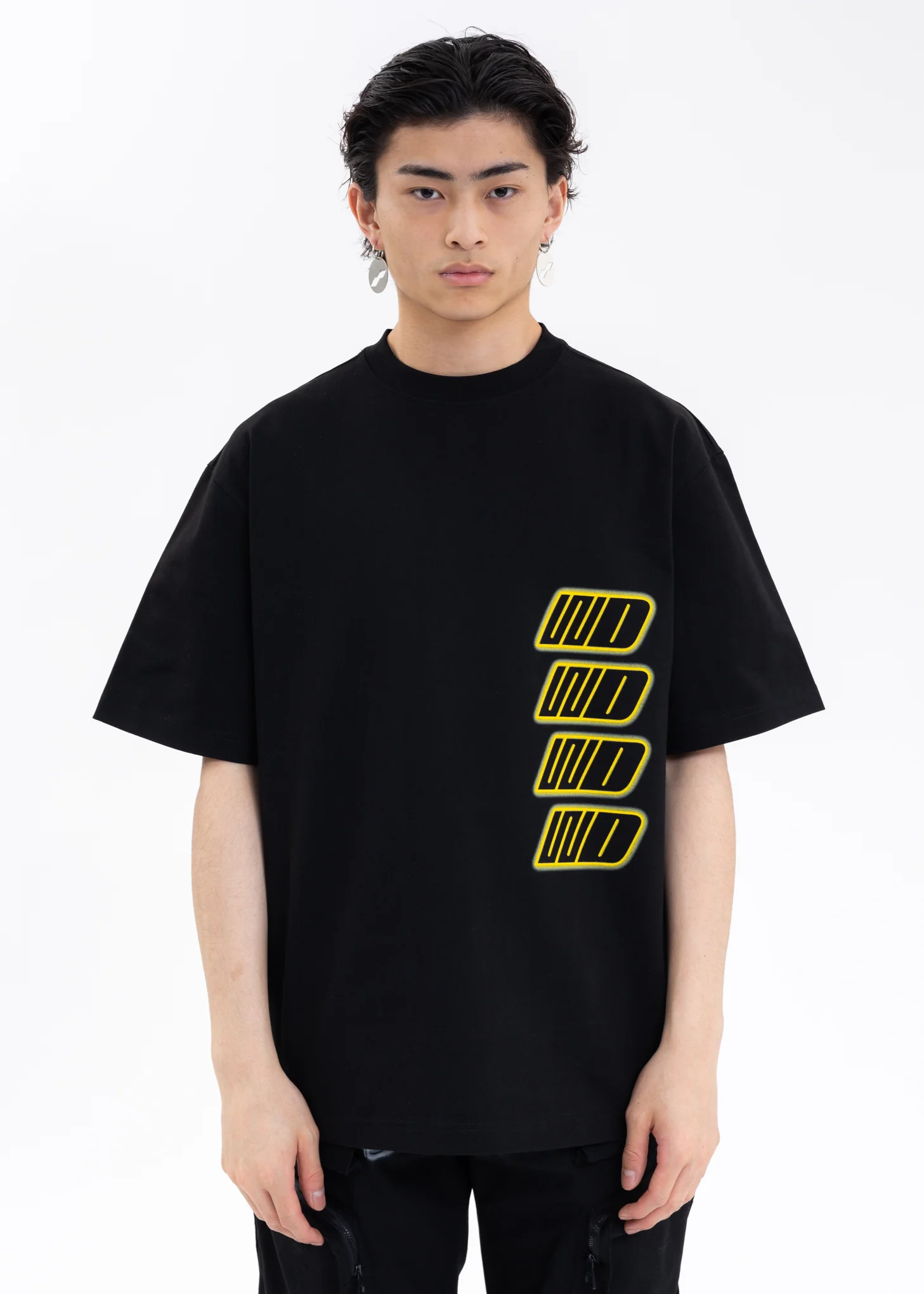 BLACK WE11DONE SIDE FRONT T-SHIRT