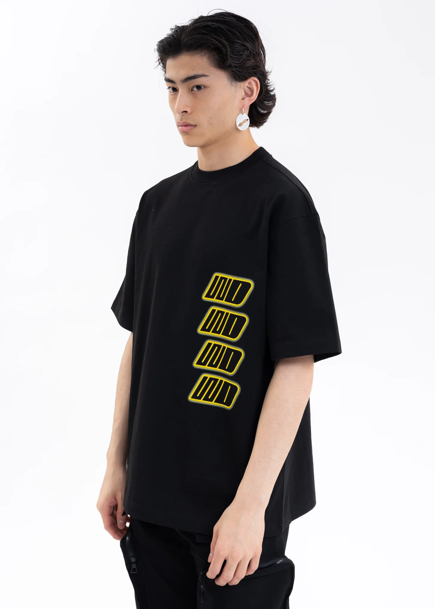 BLACK WE11DONE SIDE FRONT T-SHIRT - Image 2