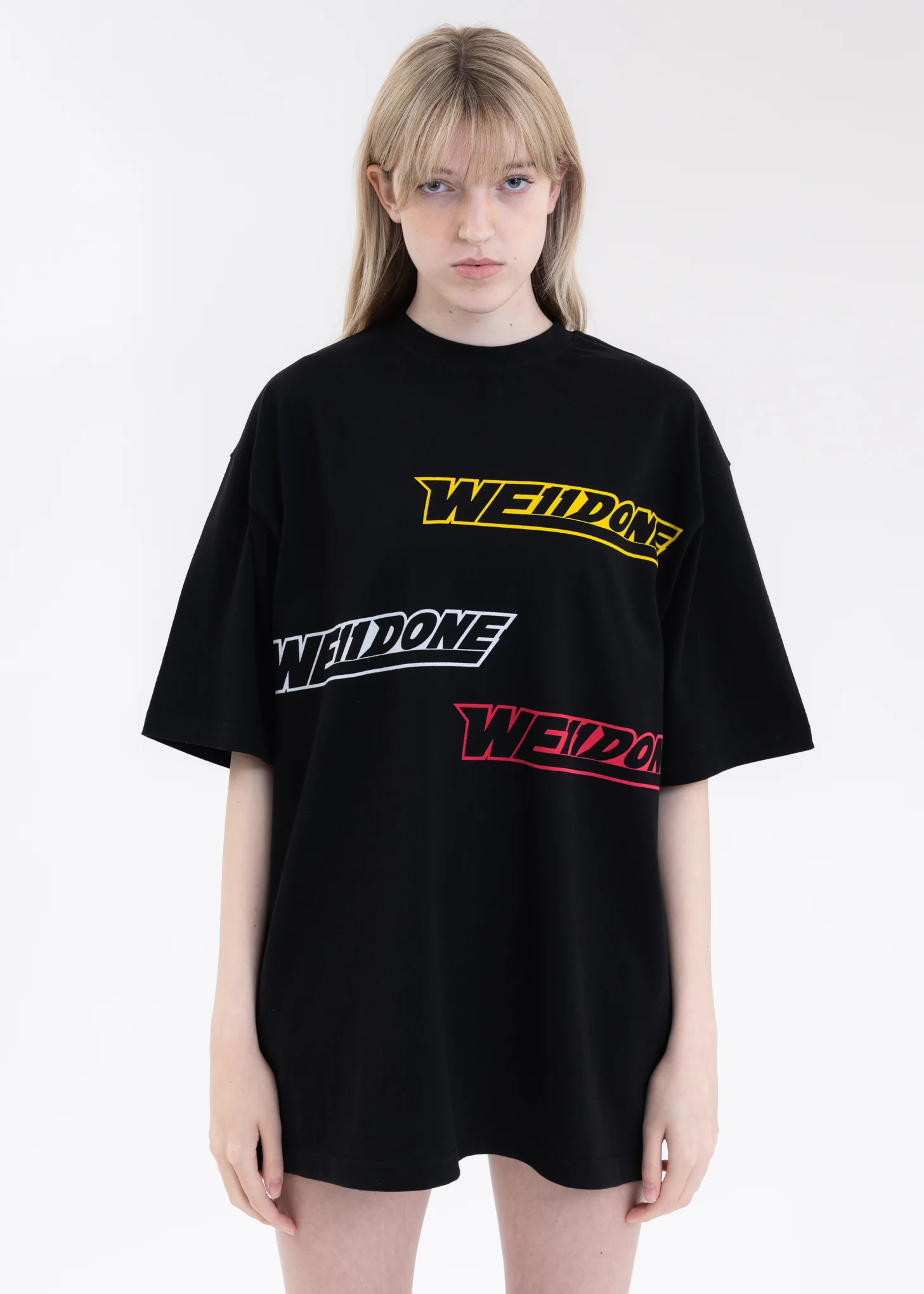 BLACK WE11DONE SIDE LOGO T-SHIRT