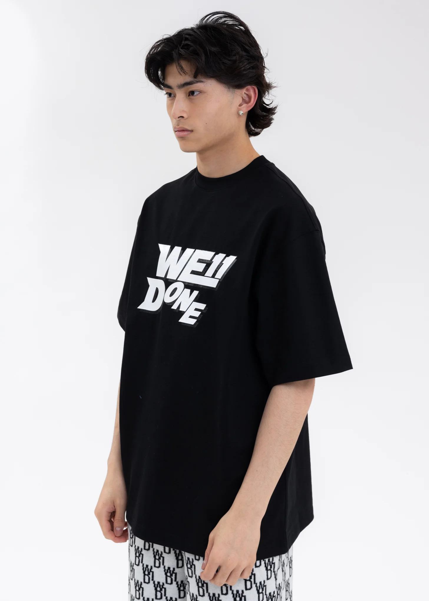 BLACK WE11DONE SIMPLE LOGO T-SHIRT - Image 3