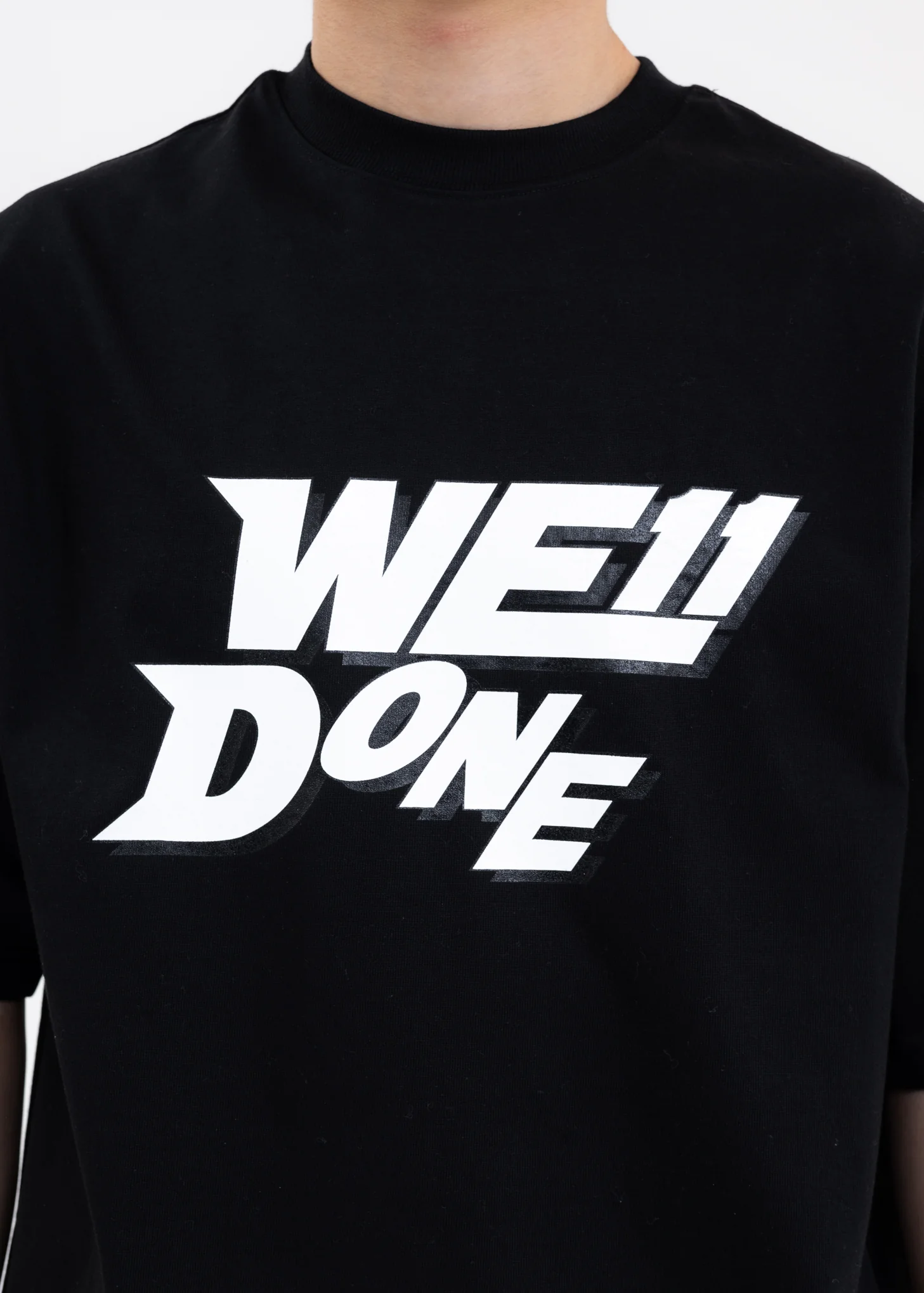 BLACK WE11DONE SIMPLE LOGO T-SHIRT - Image 4