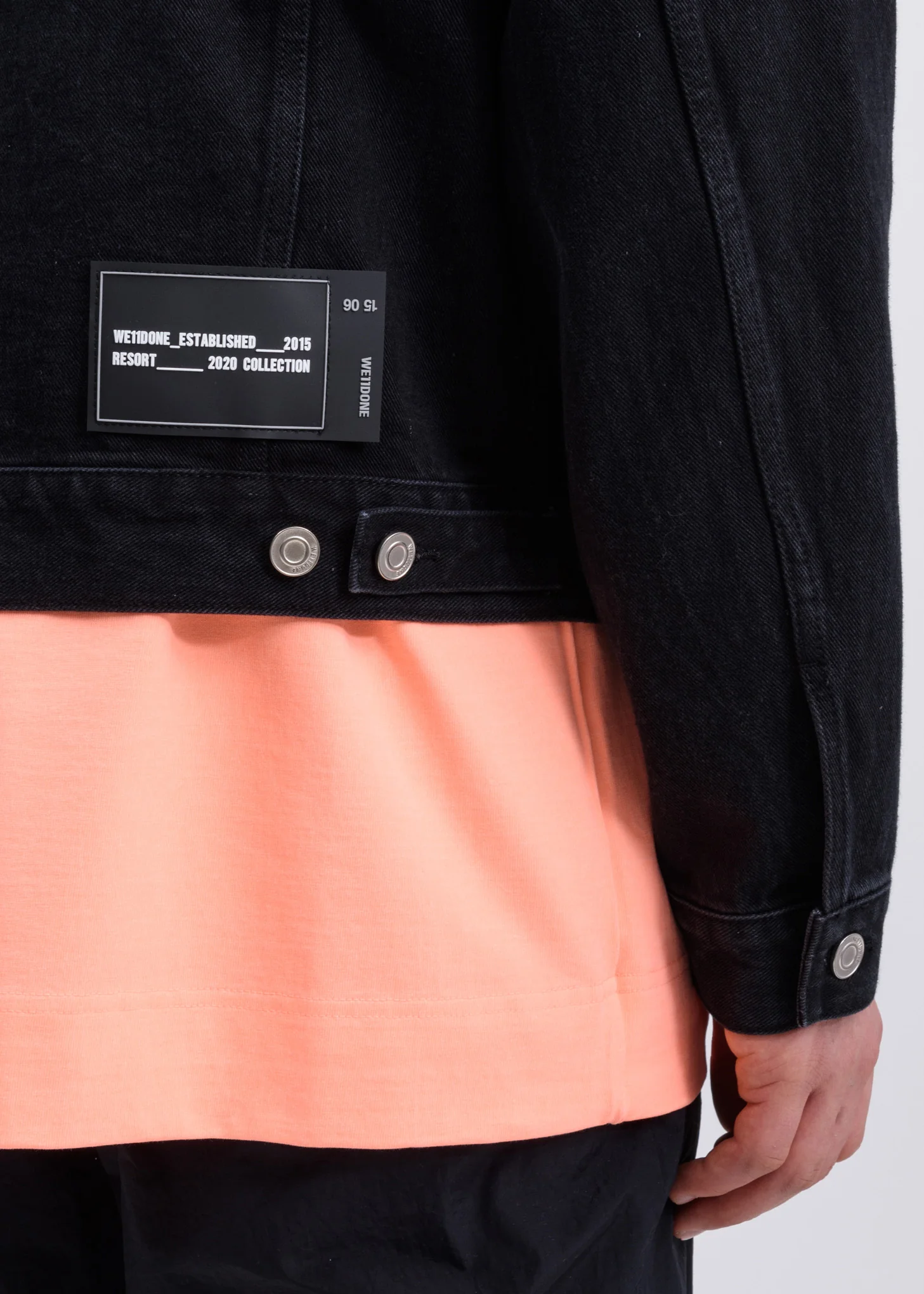 Black WELLDONE Front Logo Denim Jacket - Image 4