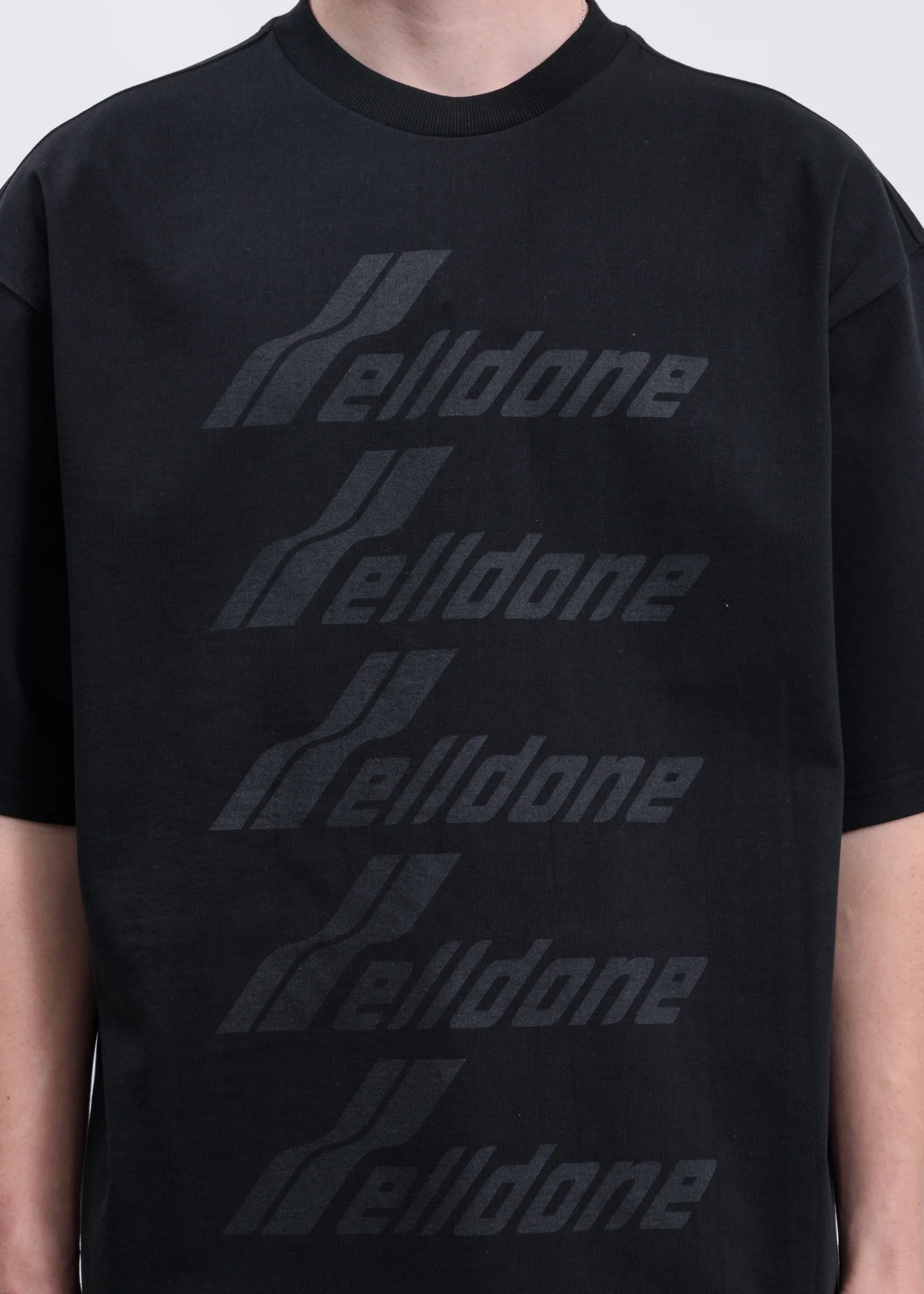 Charcoal WELLDONE Front Logo T-Shirt - Image 3