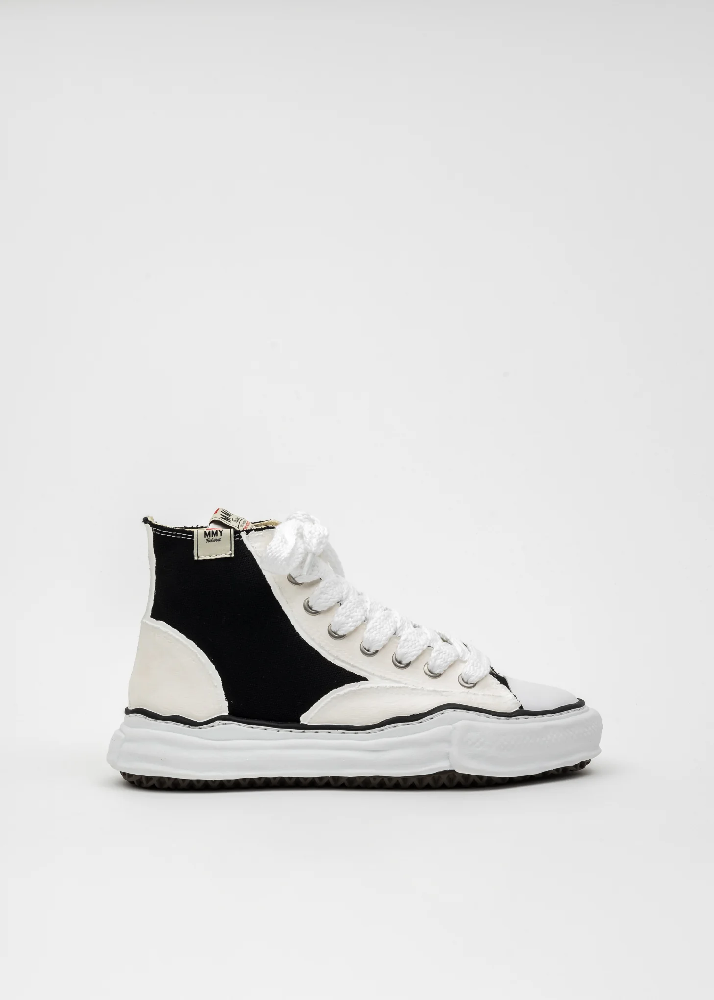 Black/White OG Sole Rubber Painted Canvas High-Top Sneaker (PETERSON HIGH) - Image 6
